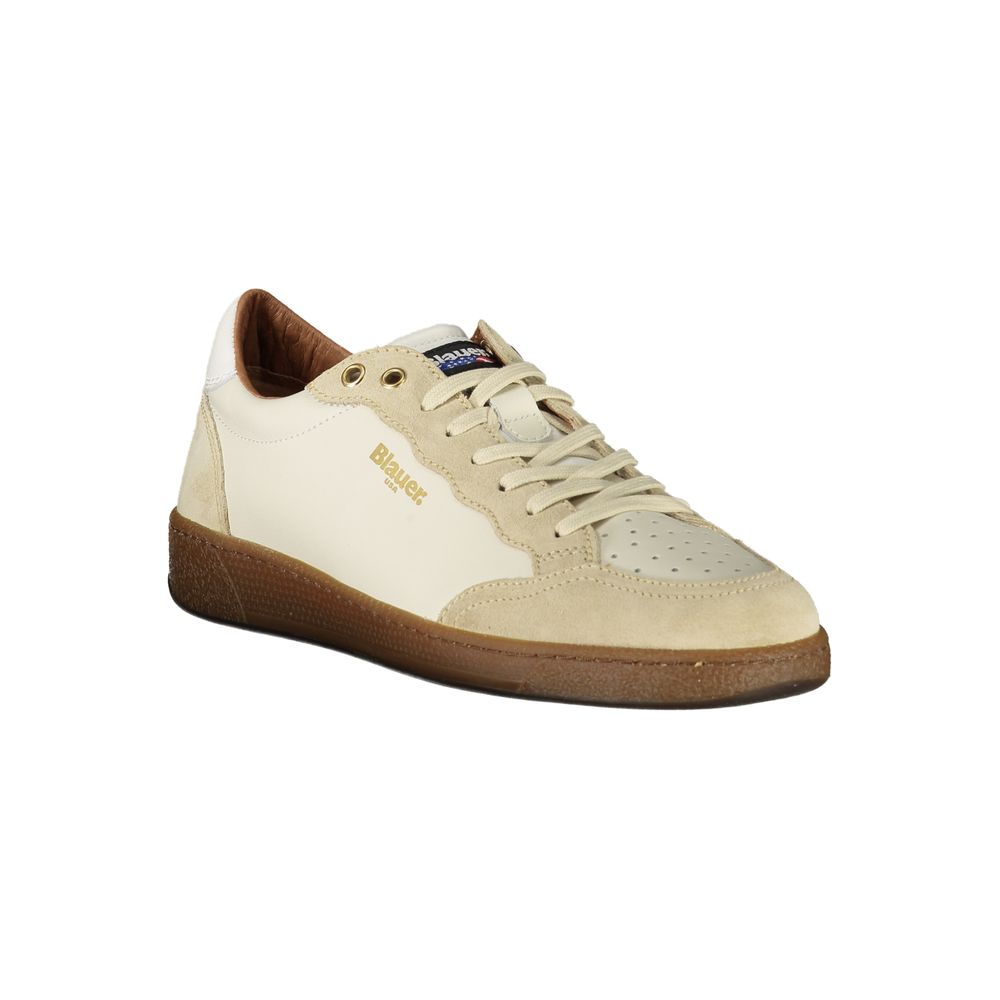 Blauer White Leather Men Men's Sneaker