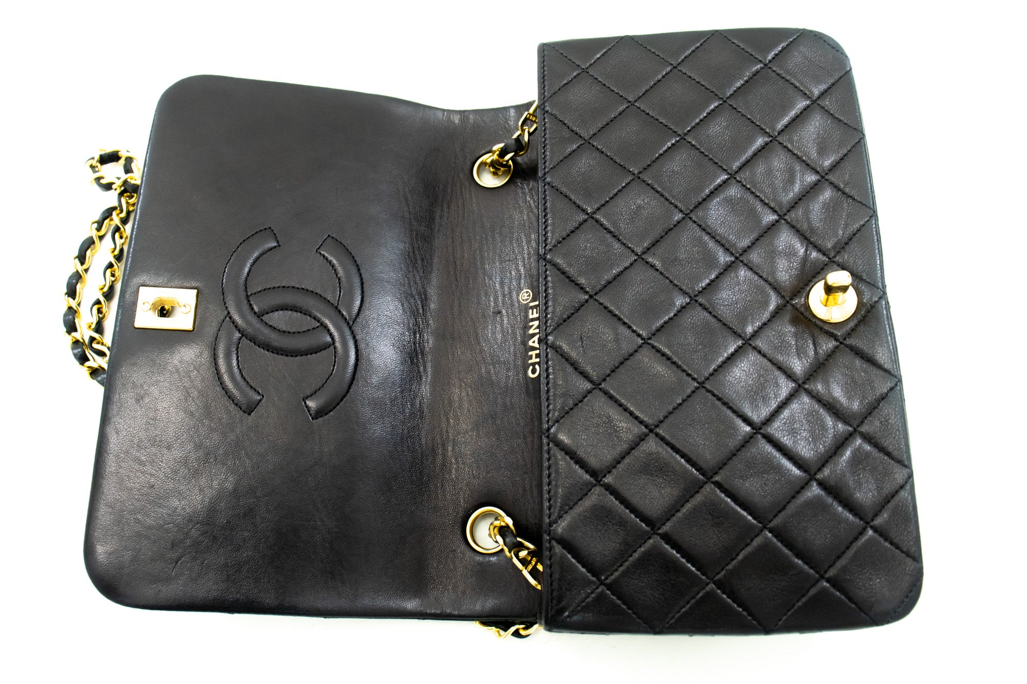 Chanel Mademoiselle Black Leather Shoulder Bag (Pre-Owned)