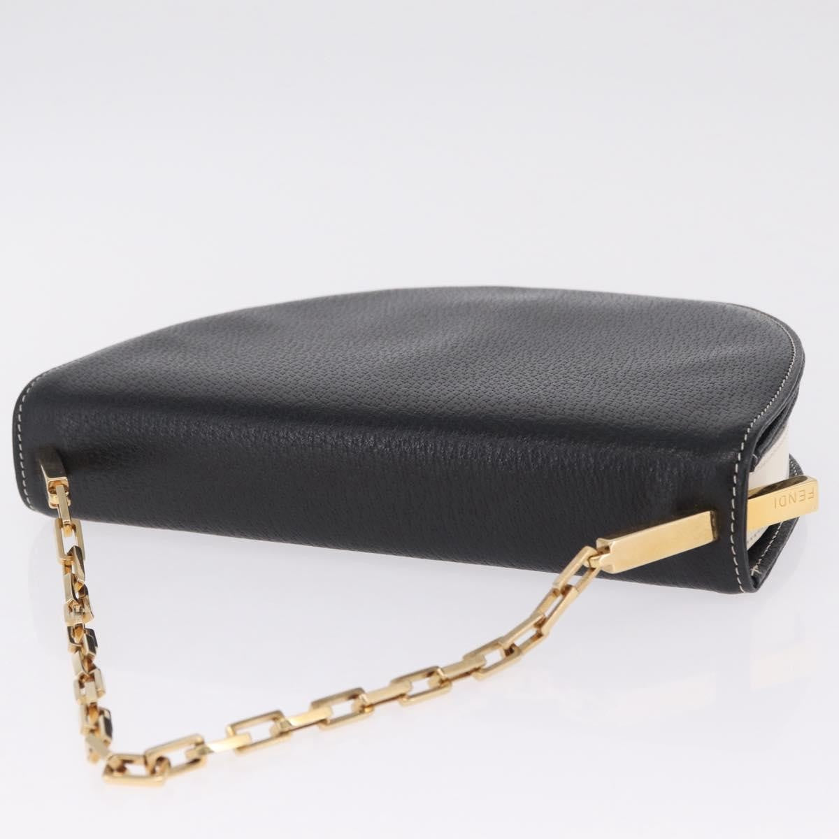 Fendi Shoulder Leather Black Leather Shoulder Bag Bag (Pre-Owned)