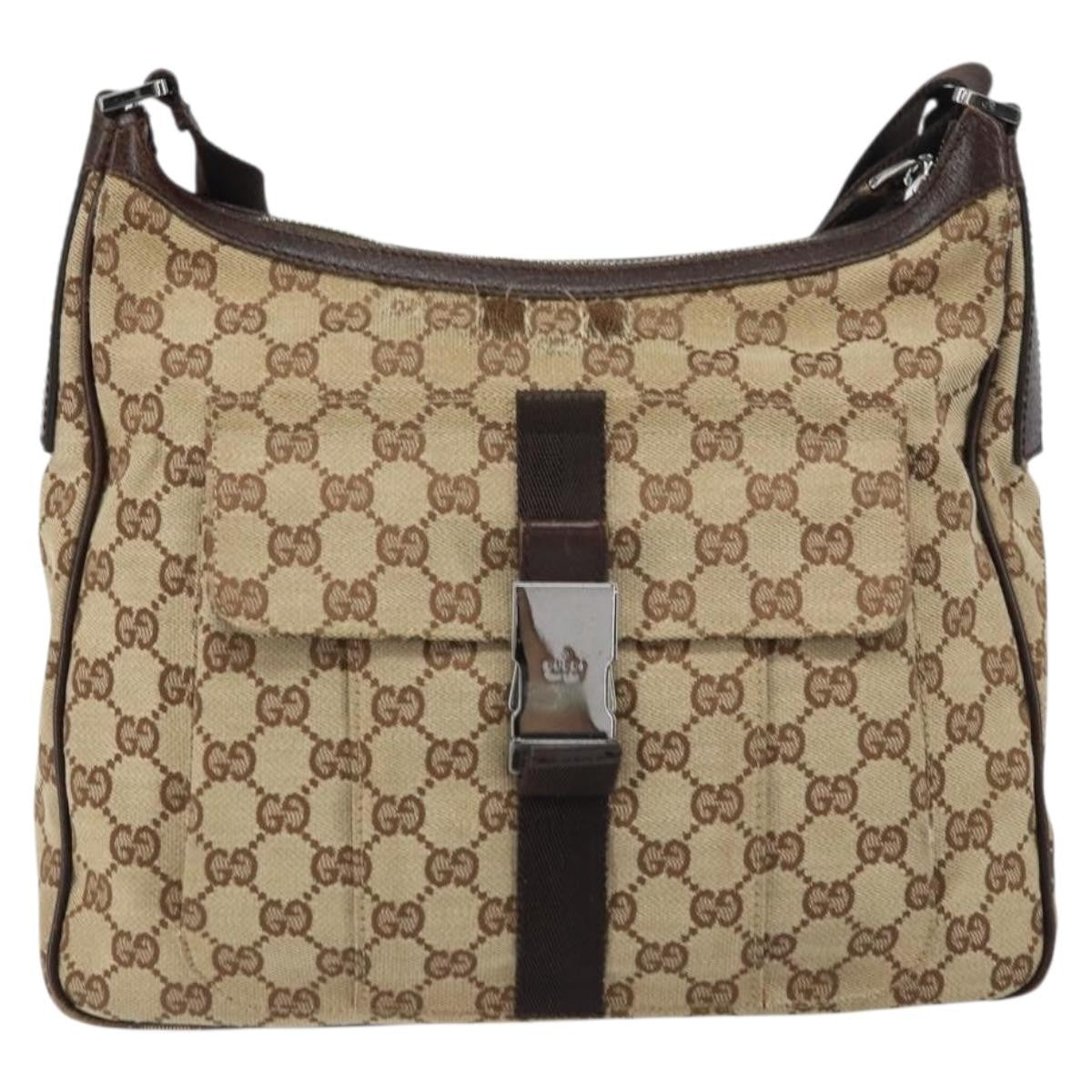 Gucci Gg Canvas Canvas Beige Canvas Shoulder Bag Bag (Pre-Owned)