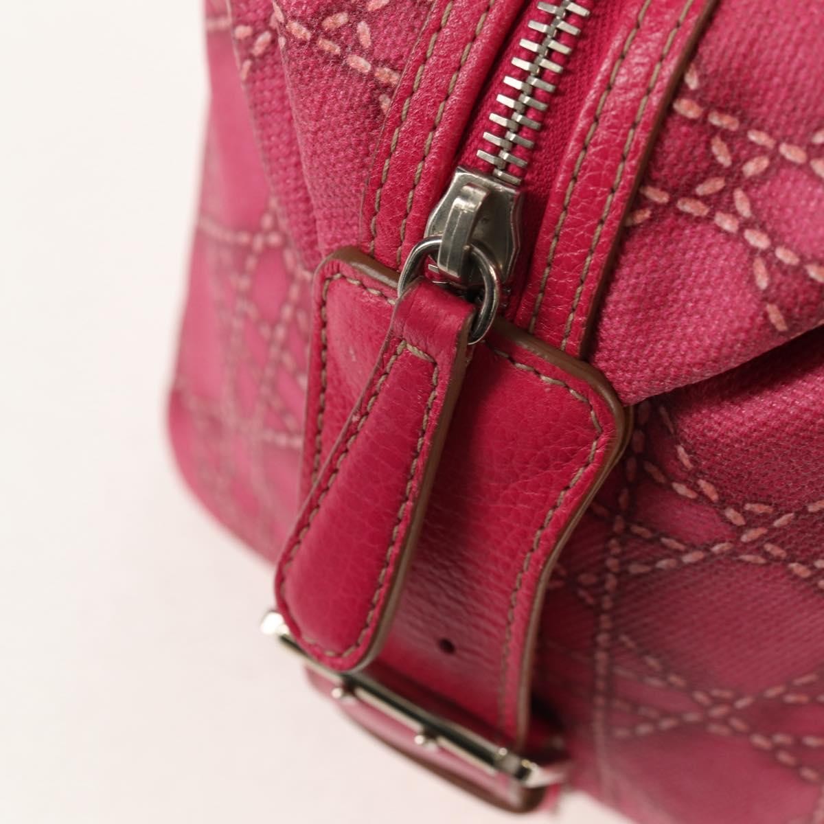 Christian Dior Cannage Canvas Pink Canvas Handbag (Pre-Owned)