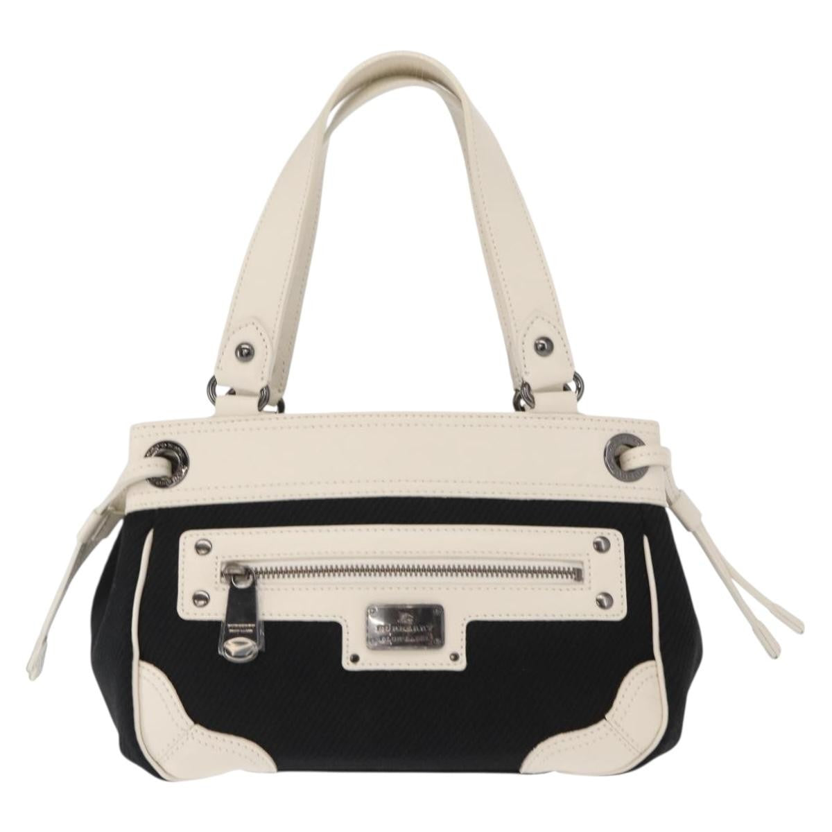Burberry Vintage Canvas Black Canvas Handbag (Pre-Owned)