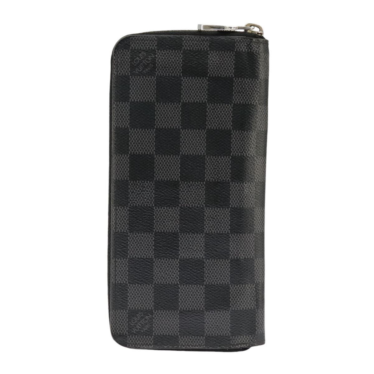 Louis Vuitton Zippy Wallet Vertical Damier Graphite Gray Canvas Wallets Accessory (Pre-Owned)