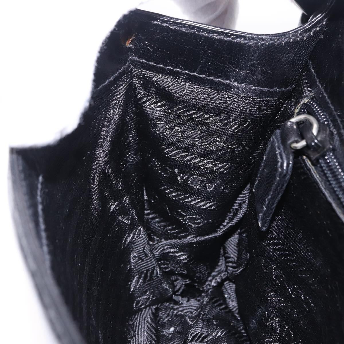 Prada Chain Shoulder Leather Black Leather Shoulder Bag Bag (Pre-Owned)
