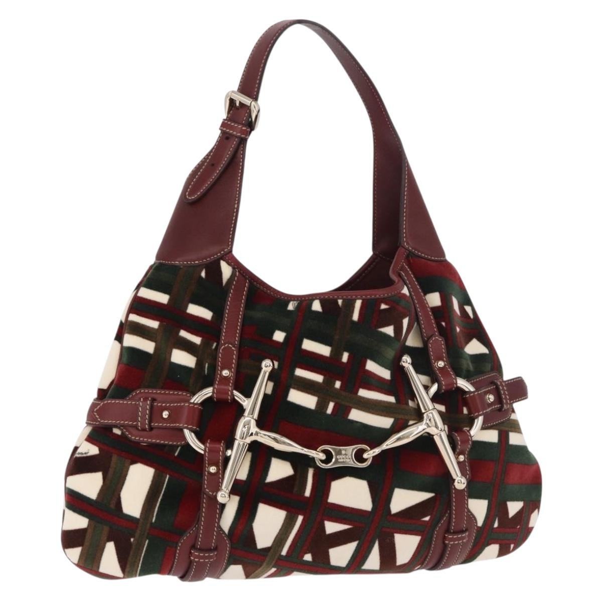 Gucci Vintage Jackie Shoulder Canvas And Leather Green Canvas Shoulder Bag Bag (Pre-Owned)