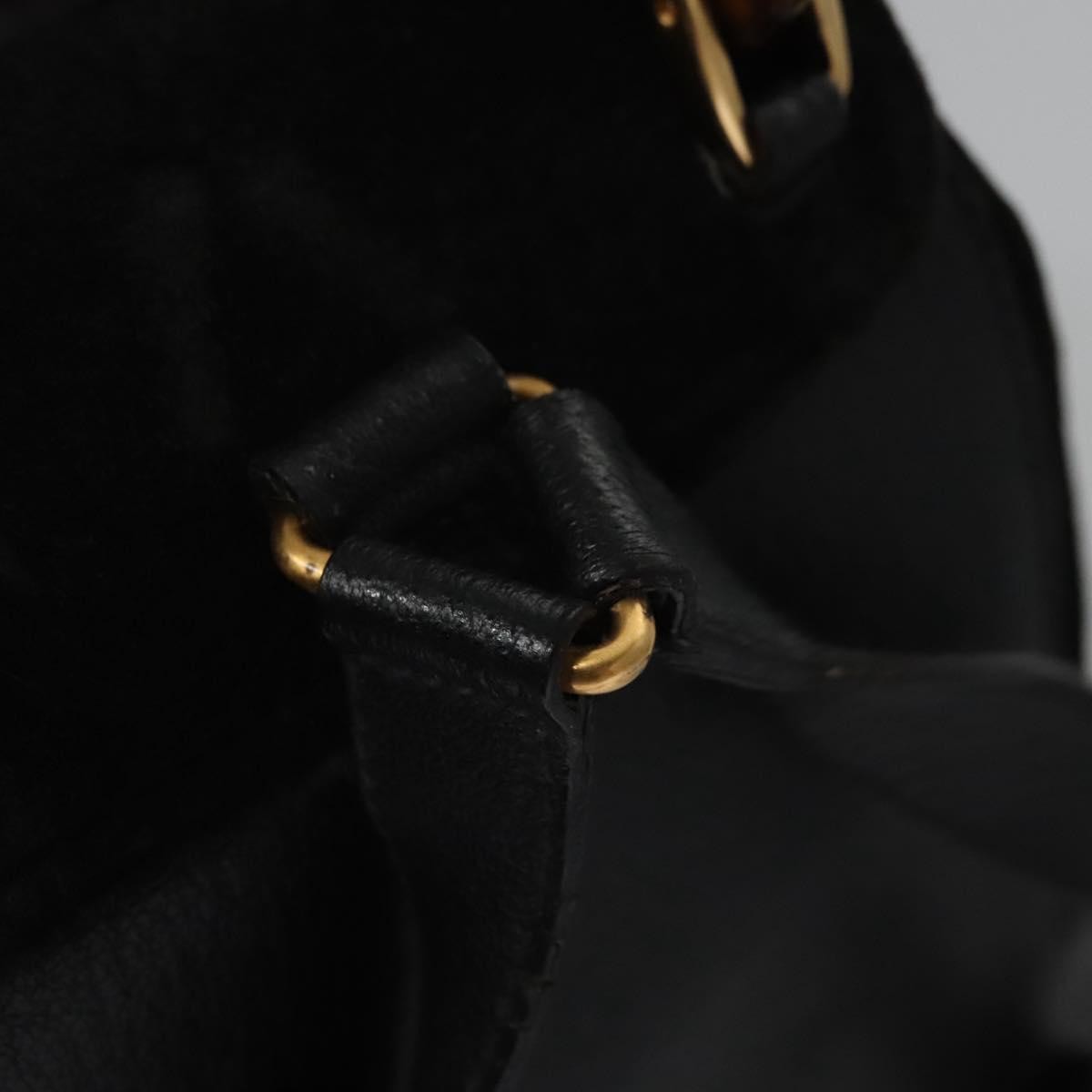Gucci Gucci Bamboo Daim Black Suede Backpack Bag (Pre-Owned)