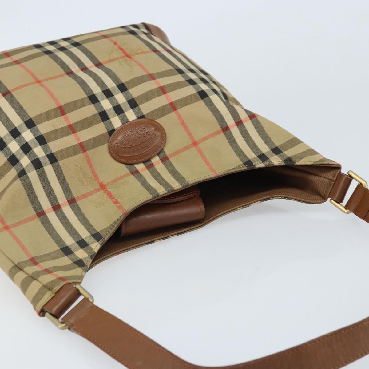 Burberry Nova Check Canvas And Leather Beige Canvas Shoulder Bag Bag (Pre-Owned)
