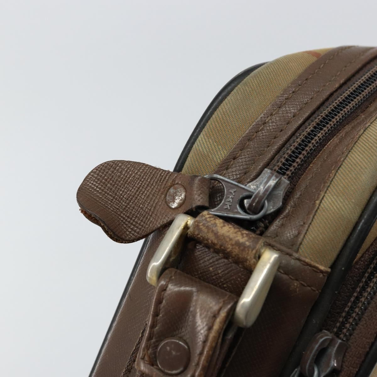 Burberry Nova Check Canvas Beige Canvas Shoulder Bag Bag (Pre-Owned)