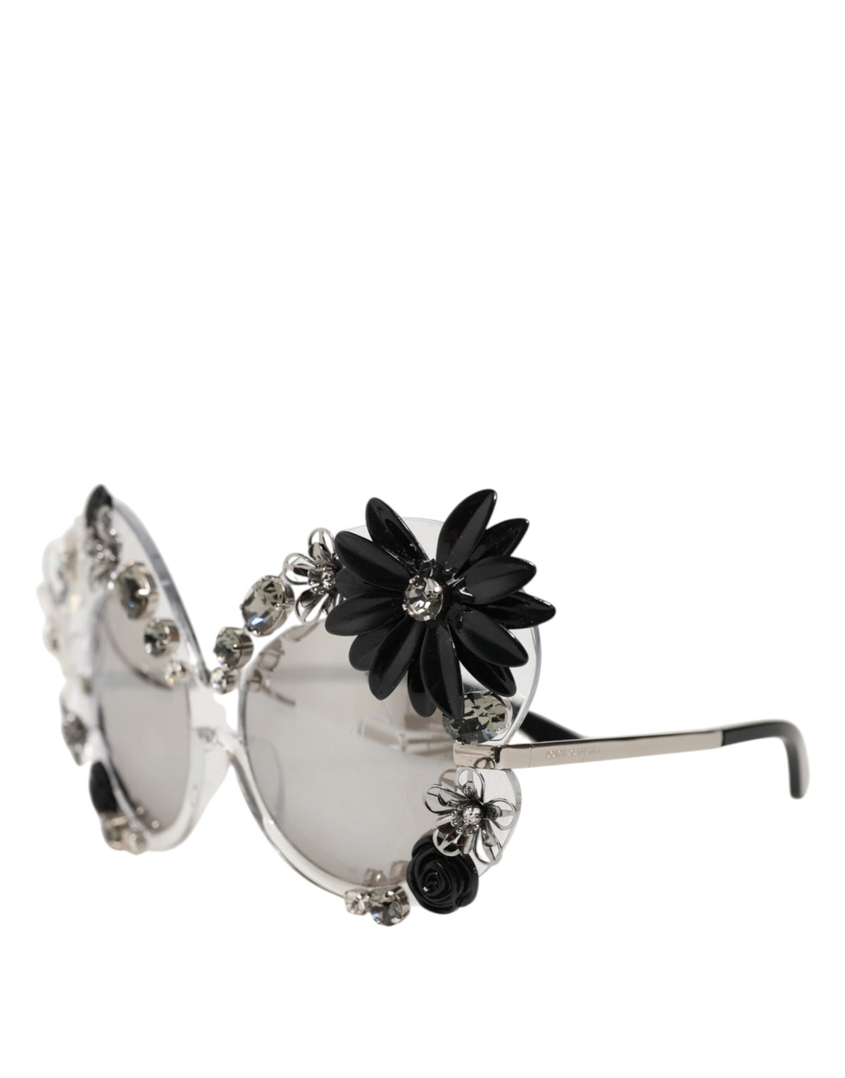 Dolce & Gabbana Transparent DG4292 Round Crystal Flowers Women's Sunglasses (Pre-Owned)