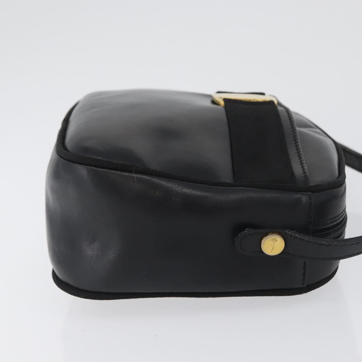 Salvatore Ferragamo Vara Bow Camera Leather Black Leather Shoulder Bag Bag (Pre-Owned)