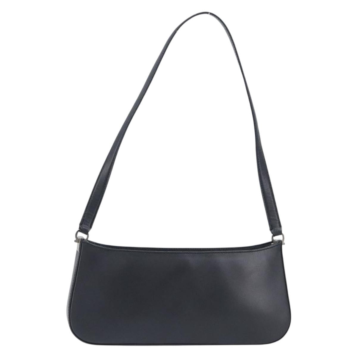 Salvatore Ferragamo Gancini Leather Black Leather Shoulder Bag Bag (Pre-Owned)