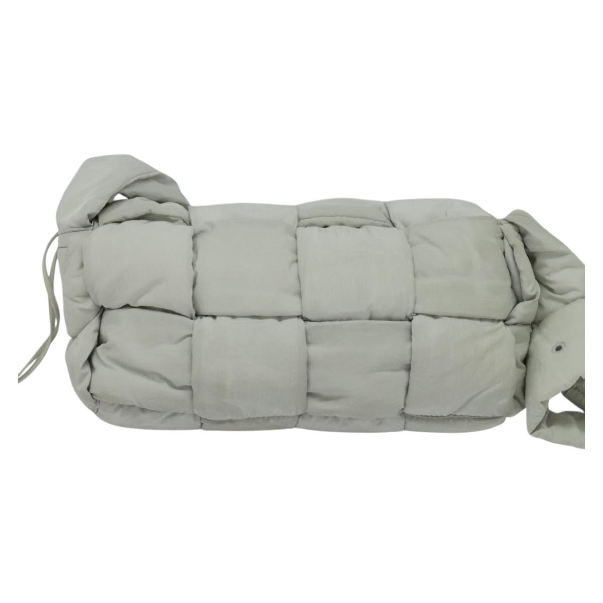 Bottega Veneta Padded Tech Cassette Intrecciato Nylon Gray Nylon Shoulder Bag Bag (Pre-Owned)