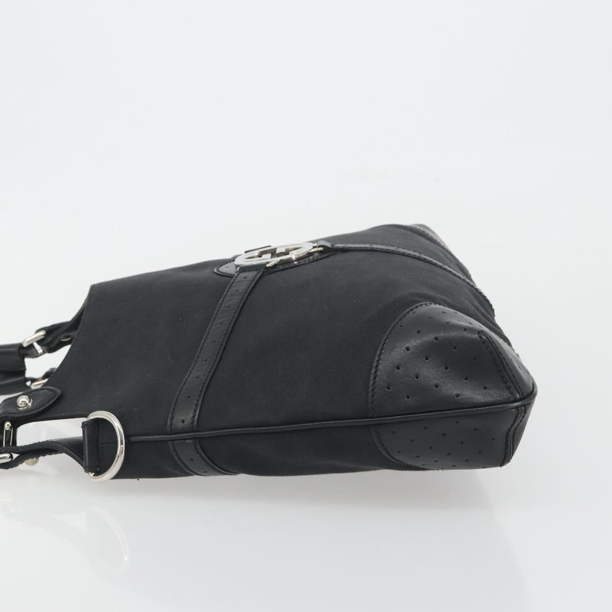 Gucci Reins Web Canvas Black Canvas Shoulder Bag Bag (Pre-Owned)