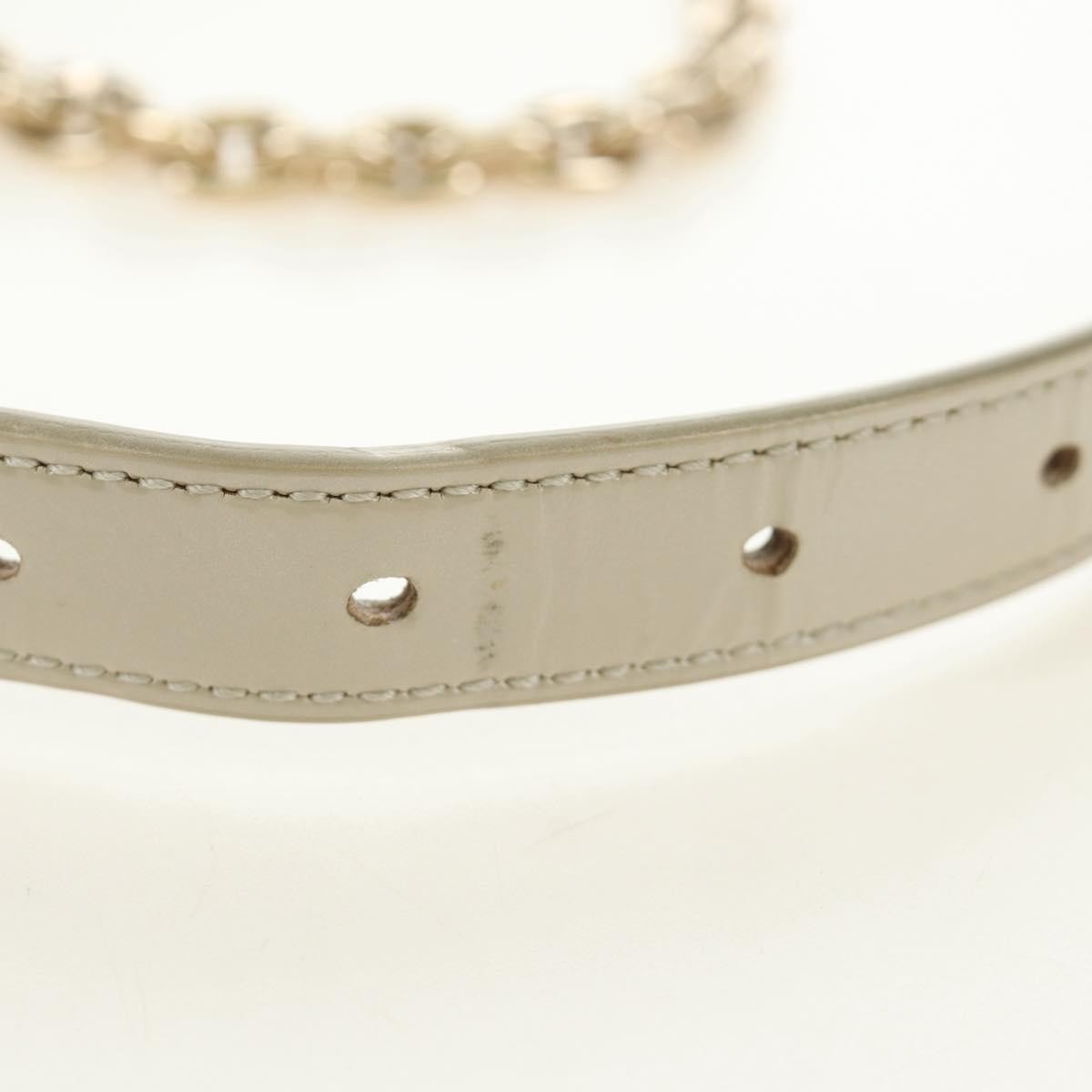Christian Dior 30 Montaigne Chain Flap Micro Cannage Metallic Calfskin Beige Patent_Leather Shoulder Bag Bag (Pre-Owned)