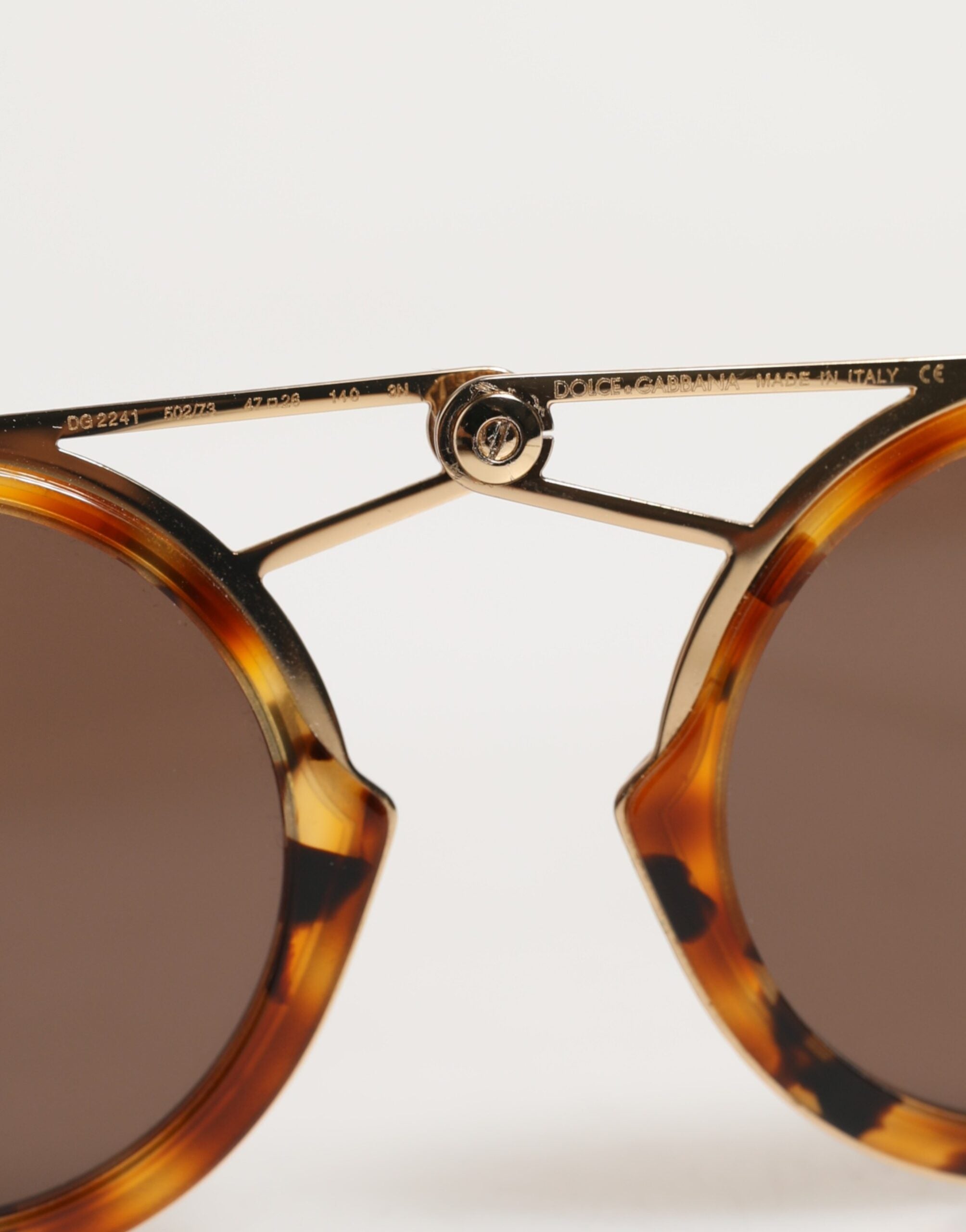 Dolce & Gabbana Gold Havana Frame DG Fatto A Mano Eyewea Women's Sunglasses