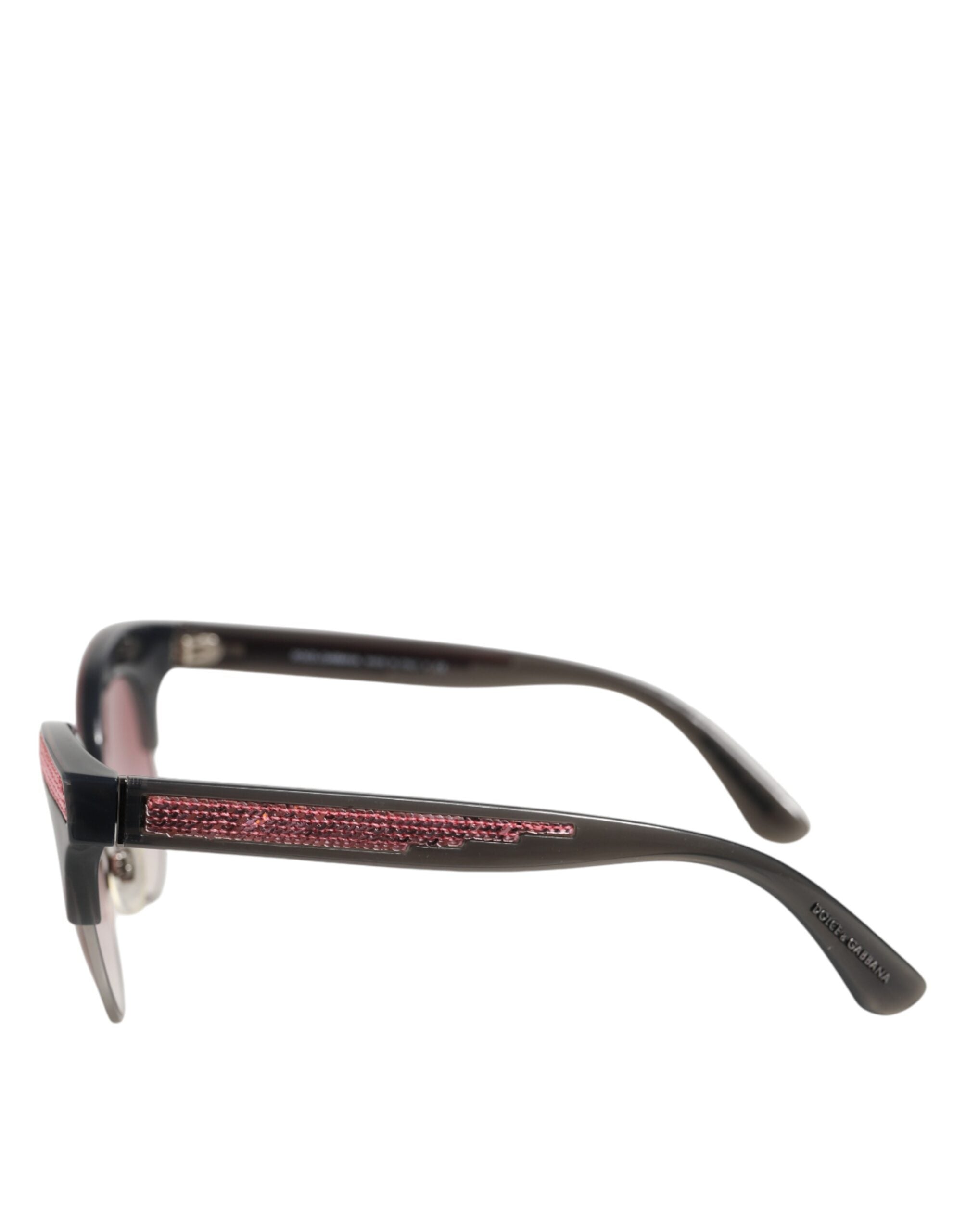 Dolce & Gabbana Black Pink Mirrored Cat Eye Sequined Women's Sunglasses (Pre-Owned)