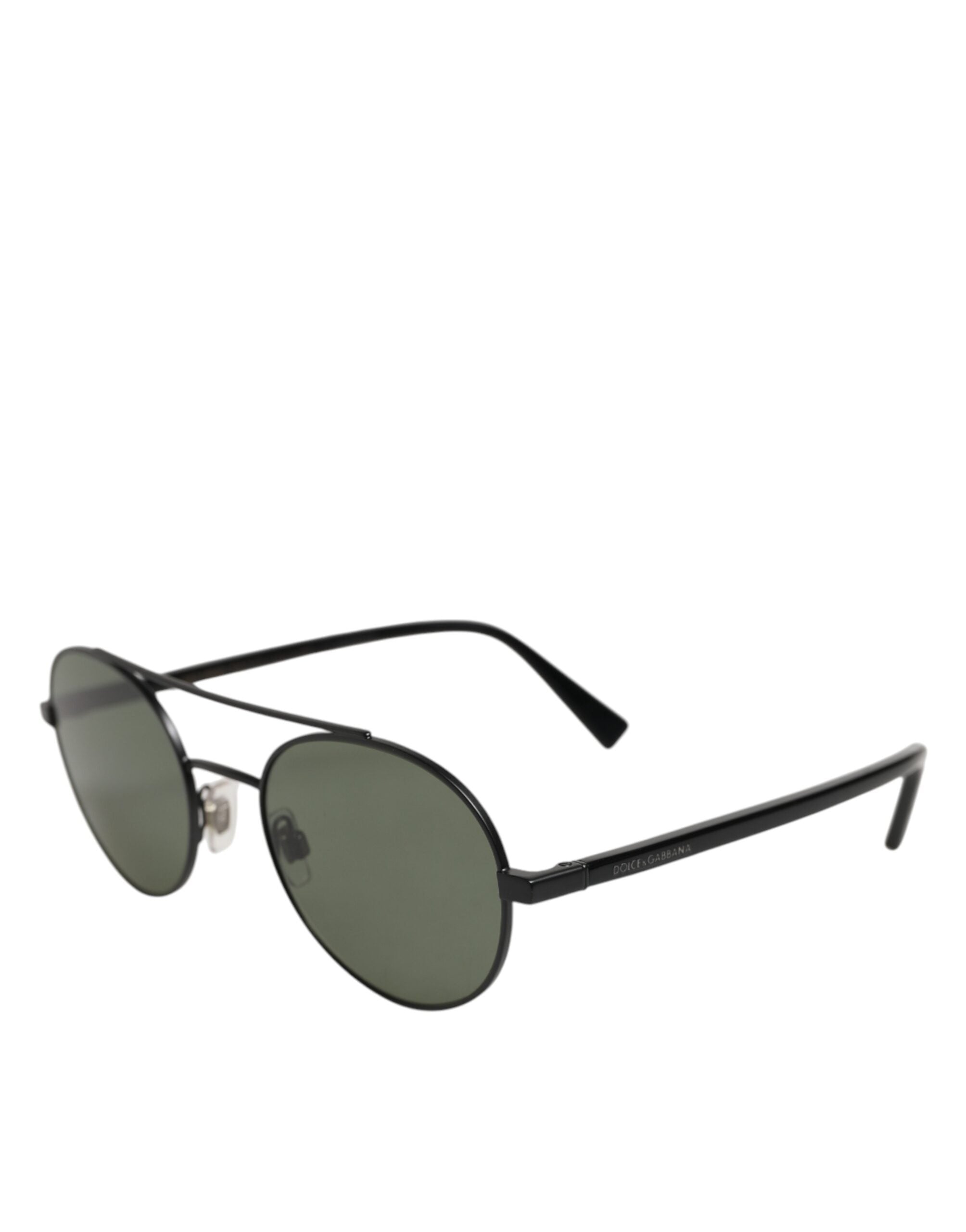 Dolce & Gabbana Matte Black Steel Frame Gray Lens Women's Sunglasses