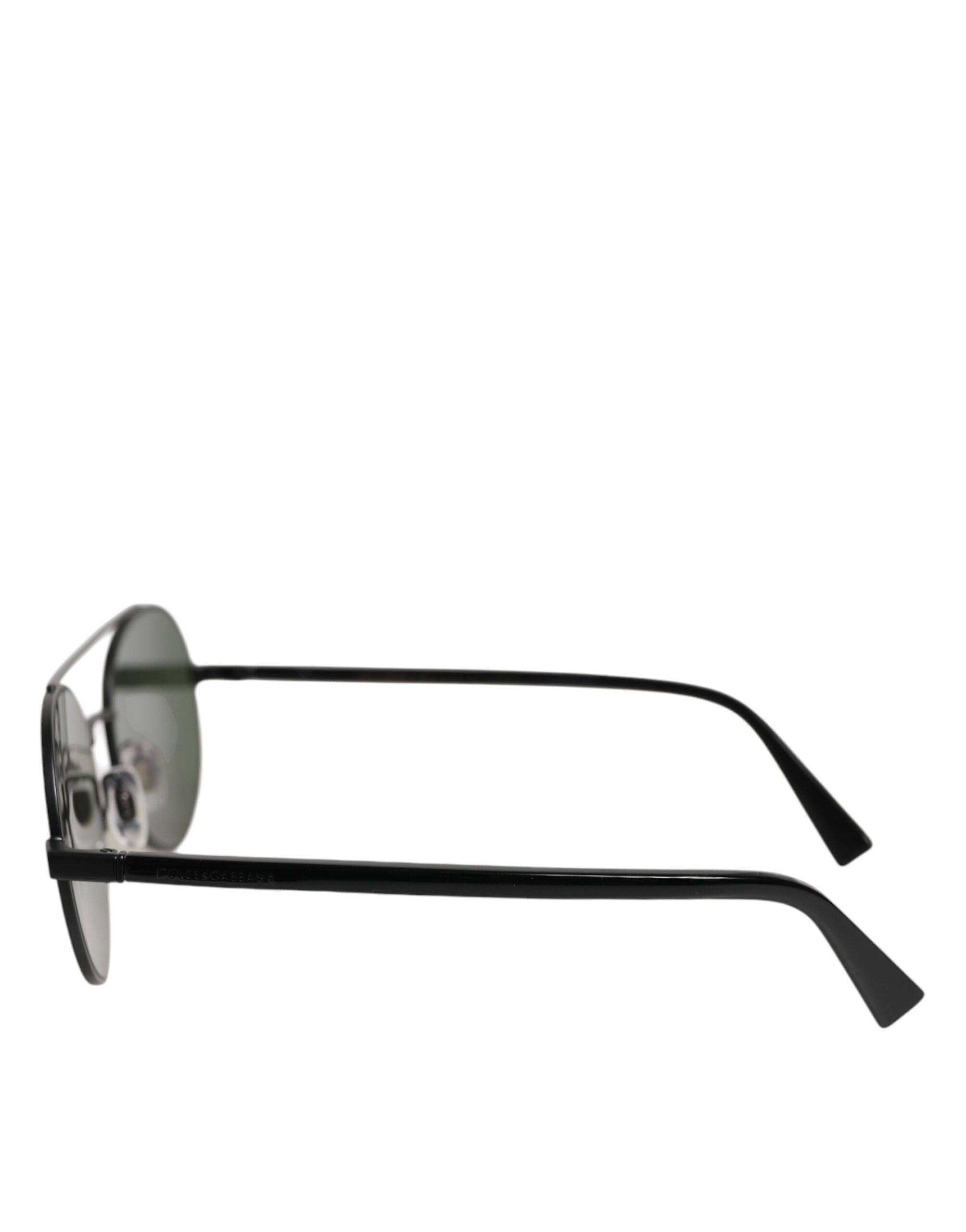 Dolce & Gabbana Matte Black Steel Frame Gray Lens Women's Sunglasses