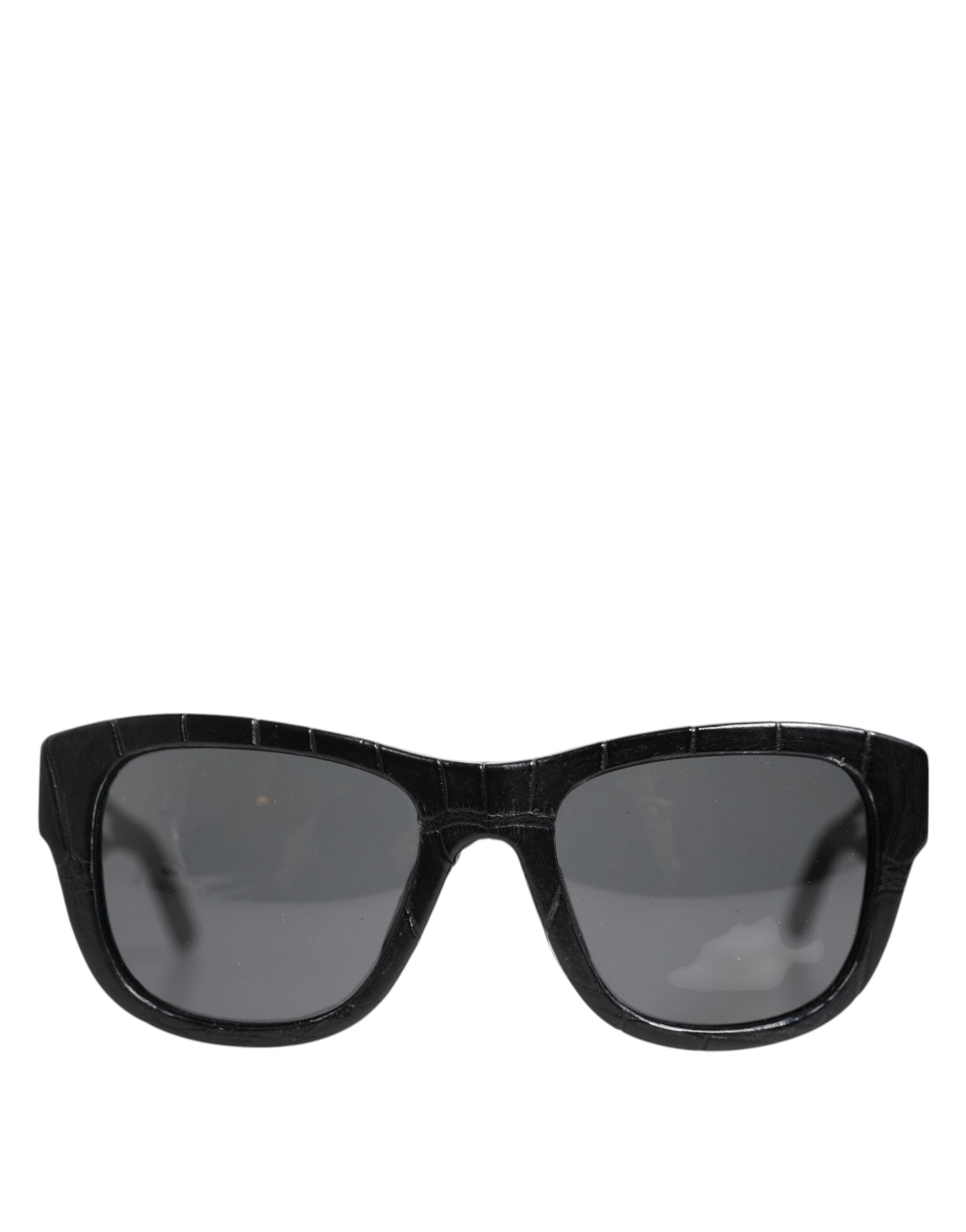 Dolce & Gabbana DG4177 Black Leather Frame Tinted Lens Women's Sunglasses