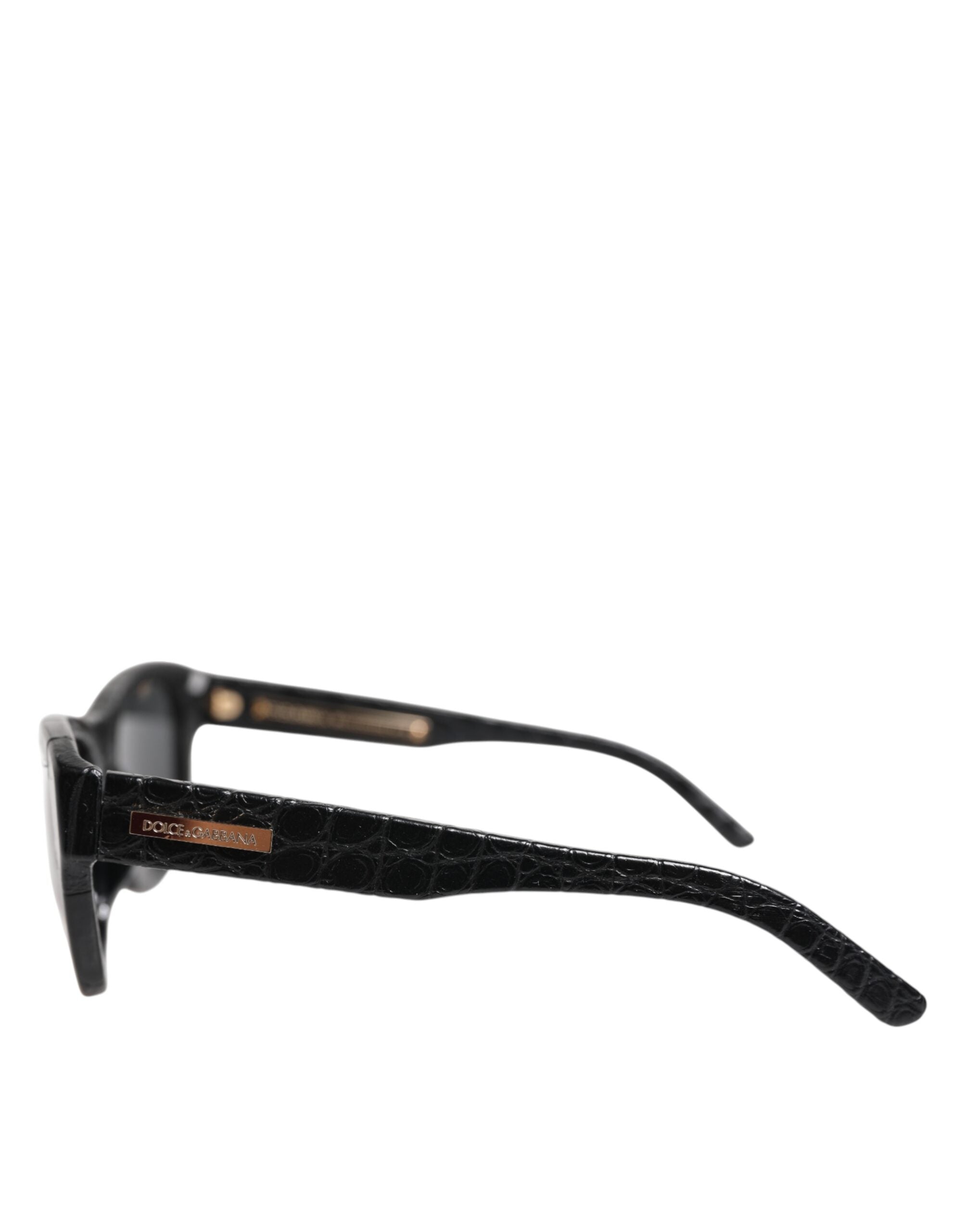 Dolce & Gabbana DG4177 Black Leather Frame Tinted Lens Women's Sunglasses
