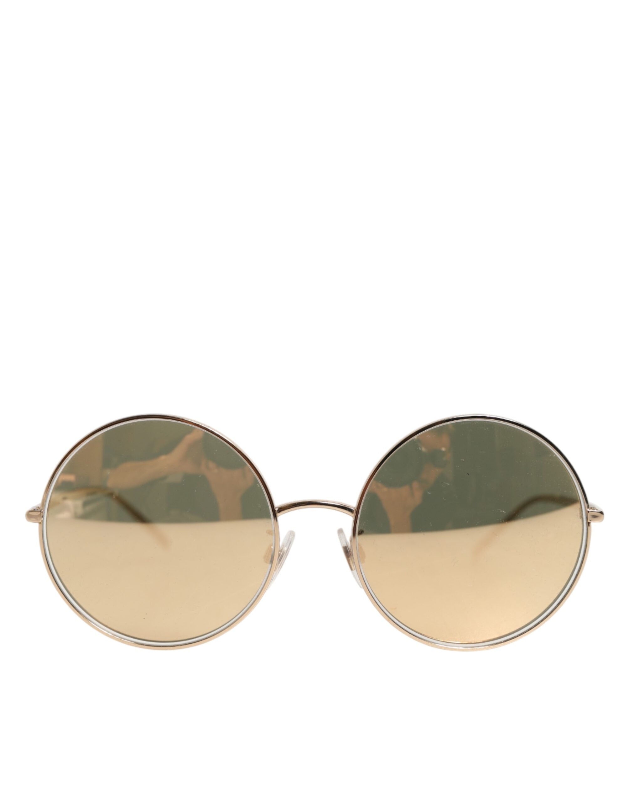 Dolce & Gabbana Gold Metal Round Shades Eyewear Women's Sunglasses