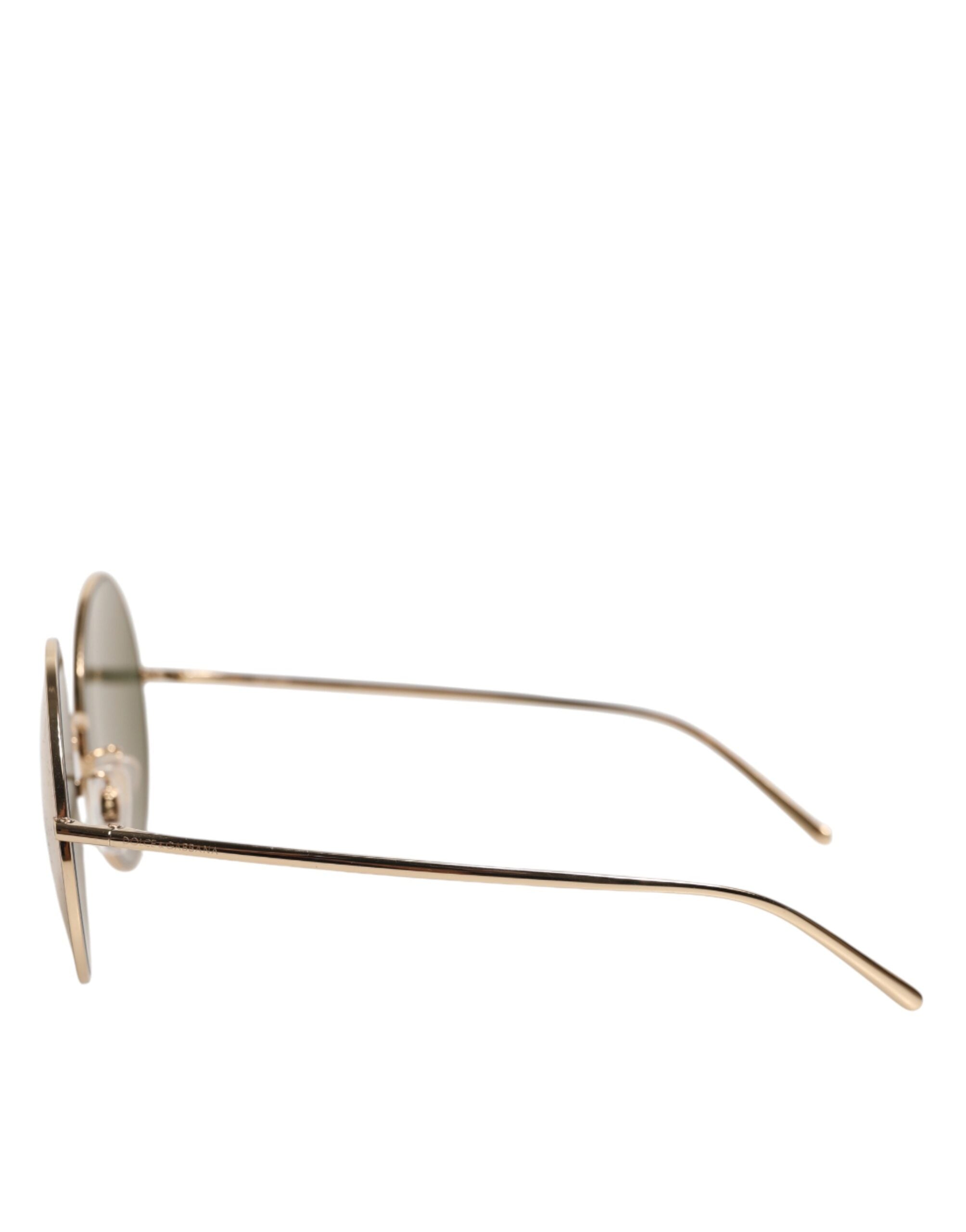 Dolce & Gabbana Gold Metal Round Shades Eyewear Women's Sunglasses