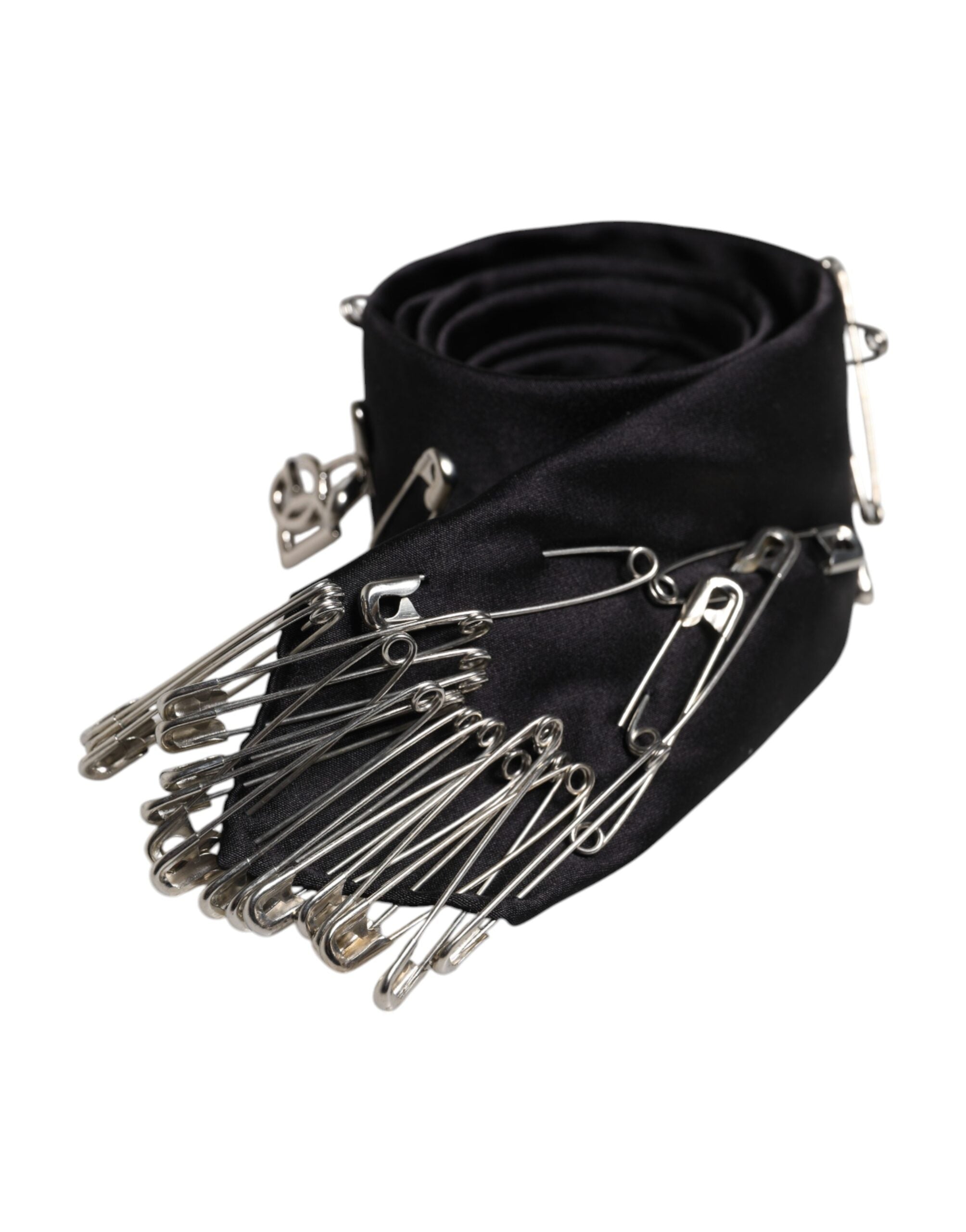 Dolce & Gabbana Black Safety Pins Silk Adjustable NeckMen's Accessory Men's Tie