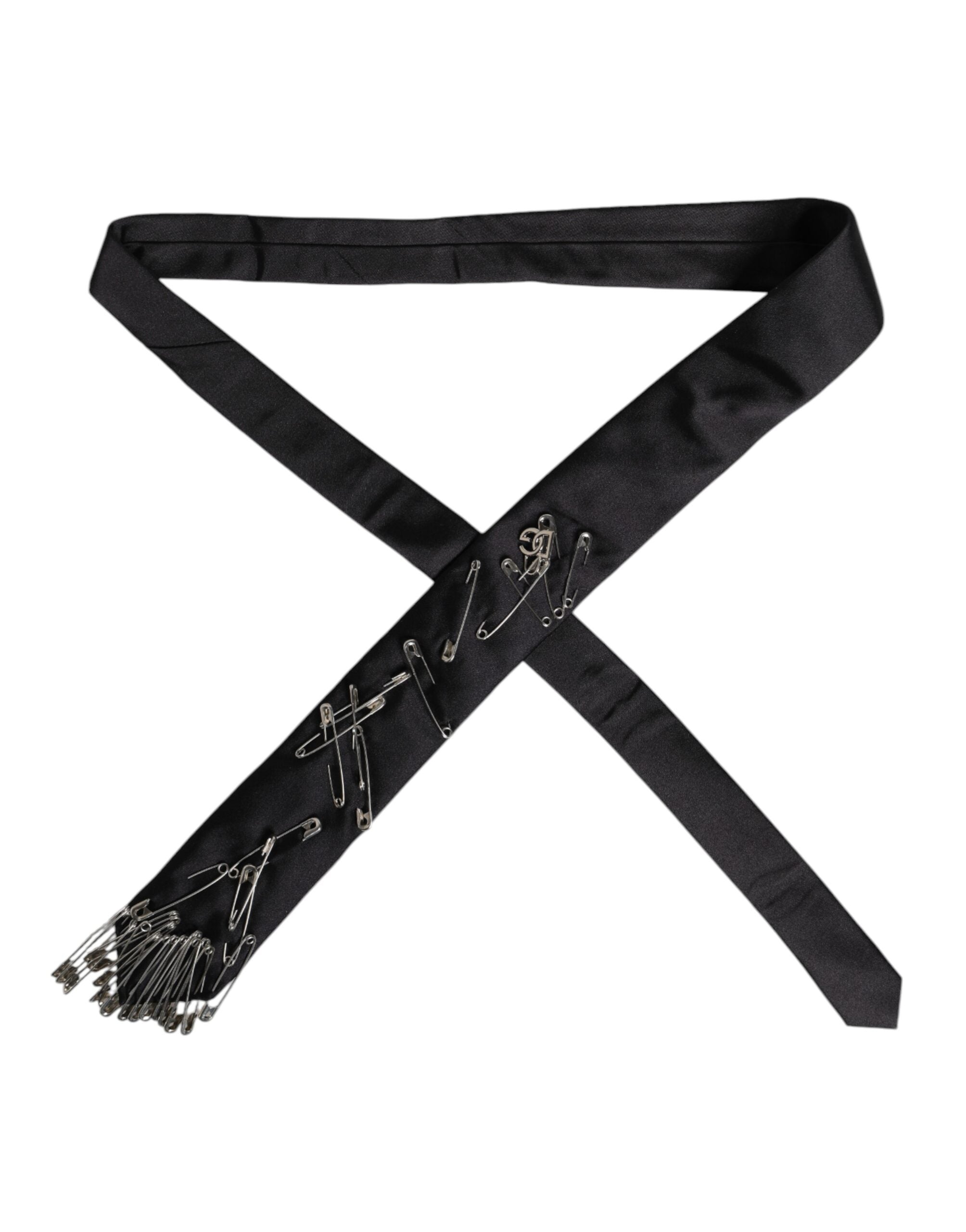 Dolce & Gabbana Black Safety Pins Silk Adjustable NeckMen's Accessory Men's Tie