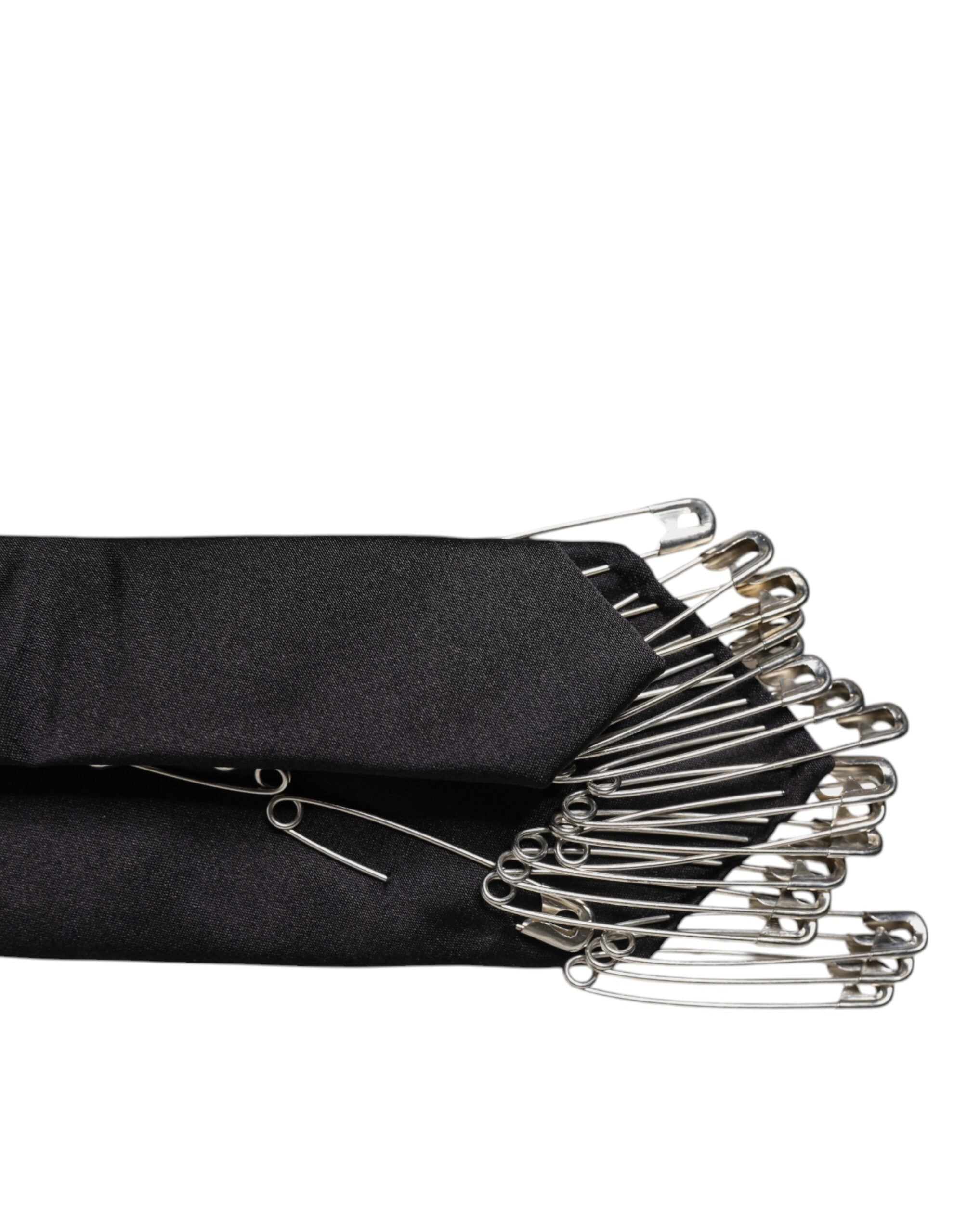 Dolce & Gabbana Black Safety Pins Silk Adjustable NeckMen's Accessory Men's Tie