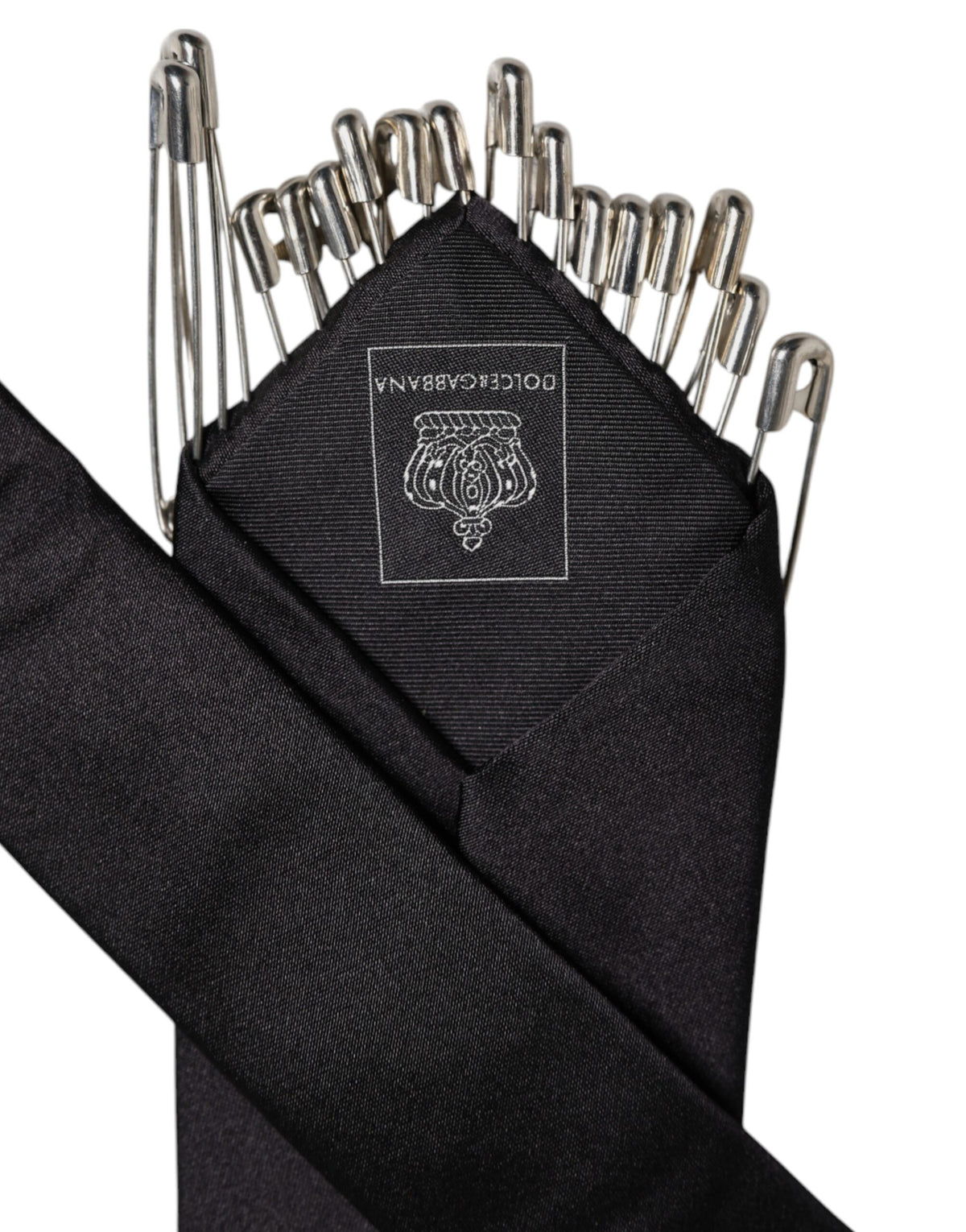 Dolce & Gabbana Black Safety Pins Silk Adjustable NeckMen's Accessory Men's Tie