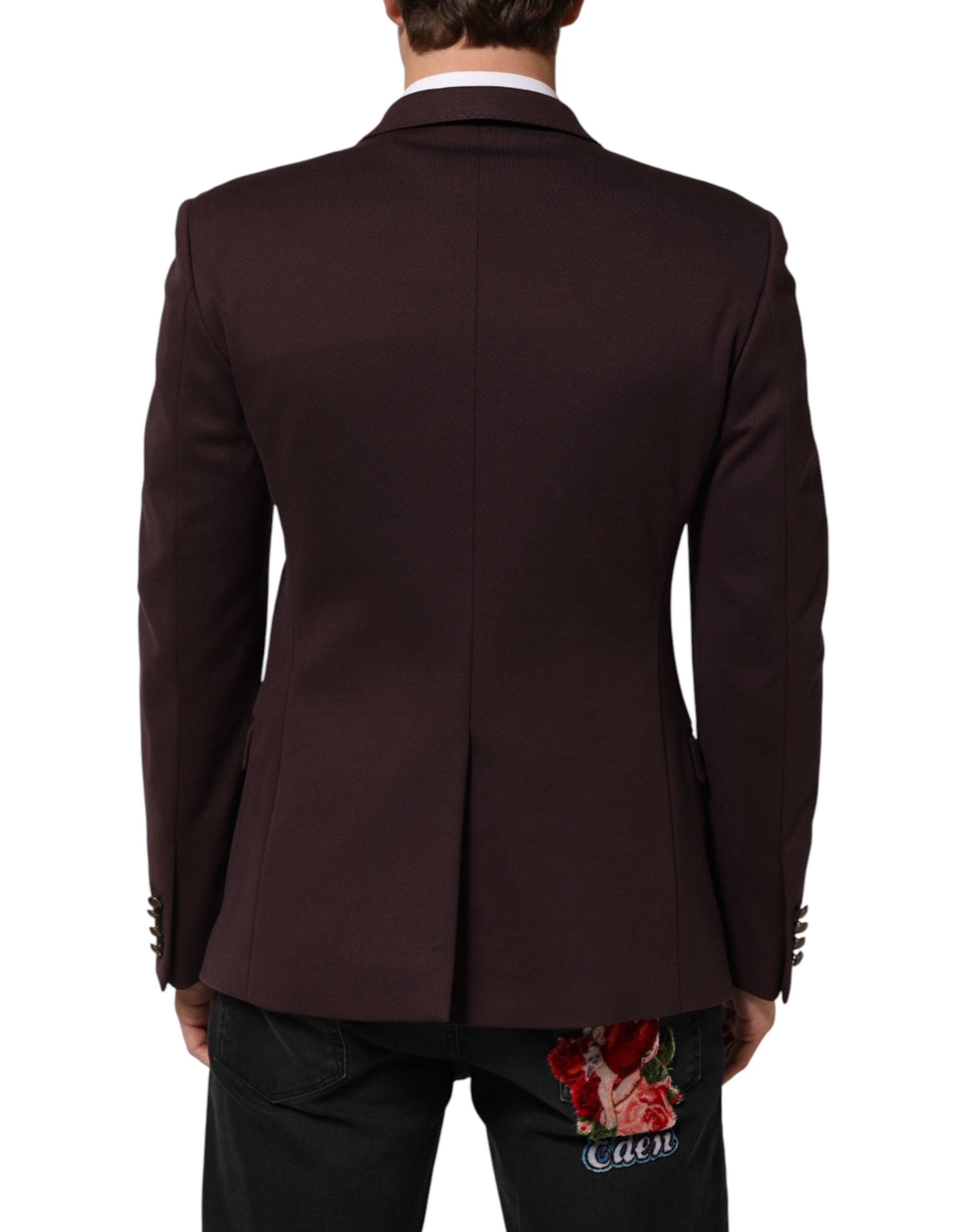 Dolce & Gabbana Maroon Cotton 2 Buttons Suit Jacket Men's Blazer