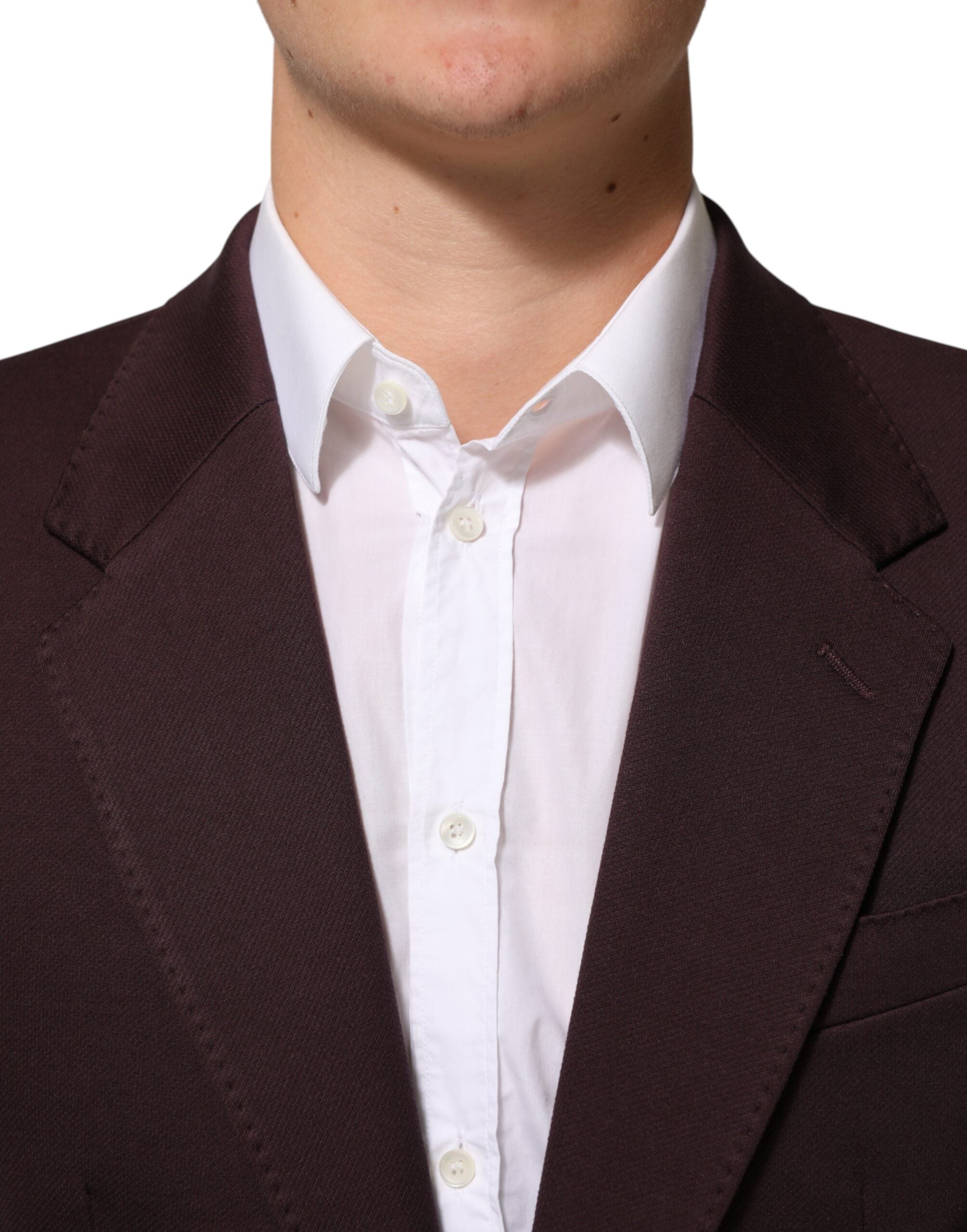 Dolce & Gabbana Maroon Cotton 2 Buttons Suit Jacket Men's Blazer