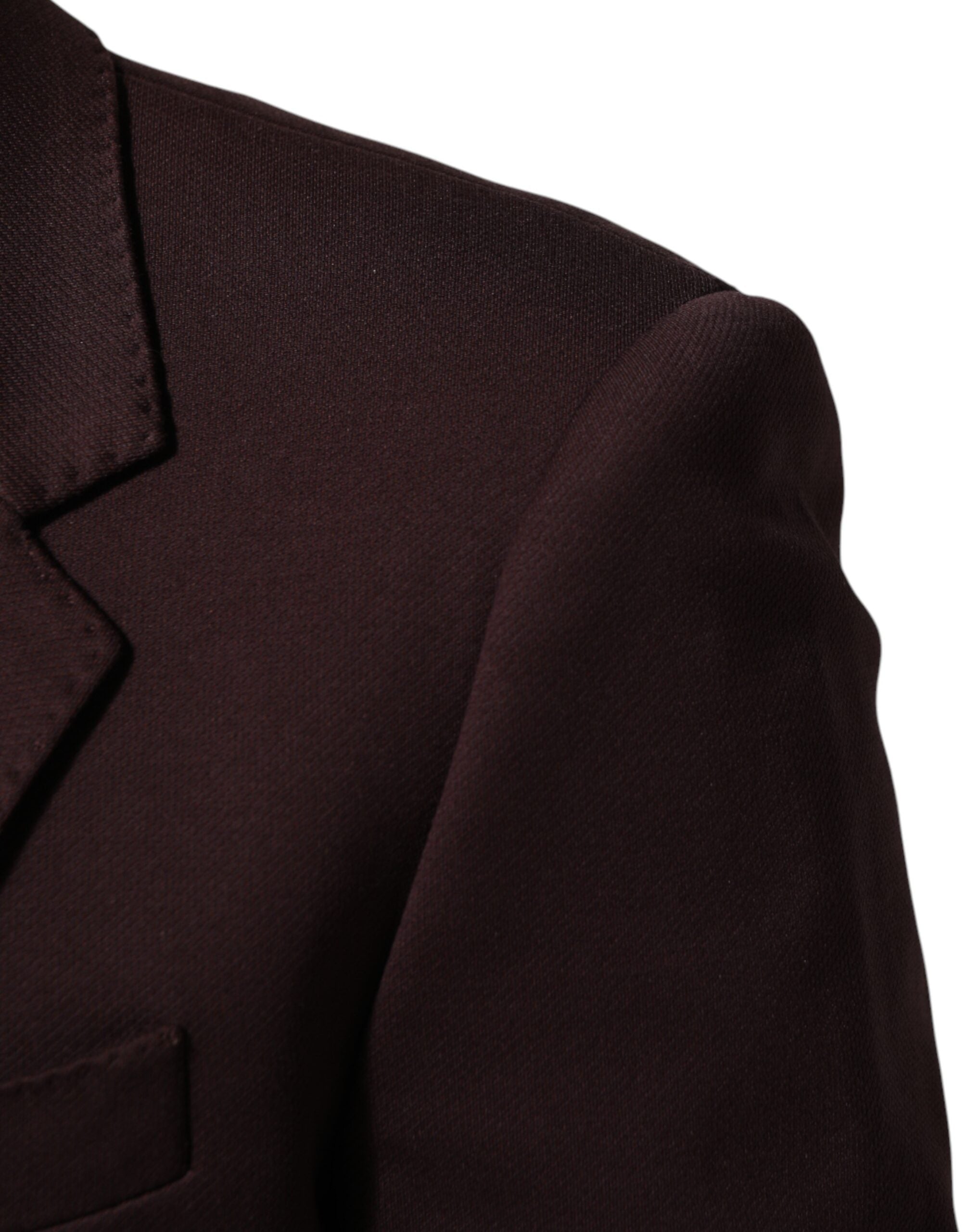Dolce & Gabbana Maroon Cotton 2 Buttons Suit Jacket Men's Blazer