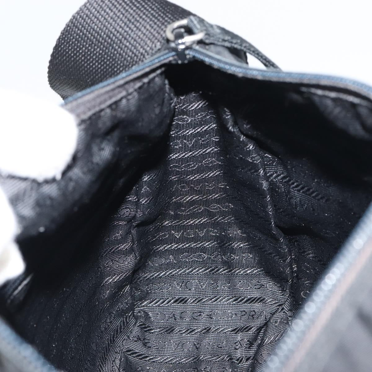 Prada Front Zip Messenger Quilted Tessuto Black Nylon Shoulder Bag Bag (Pre-Owned)