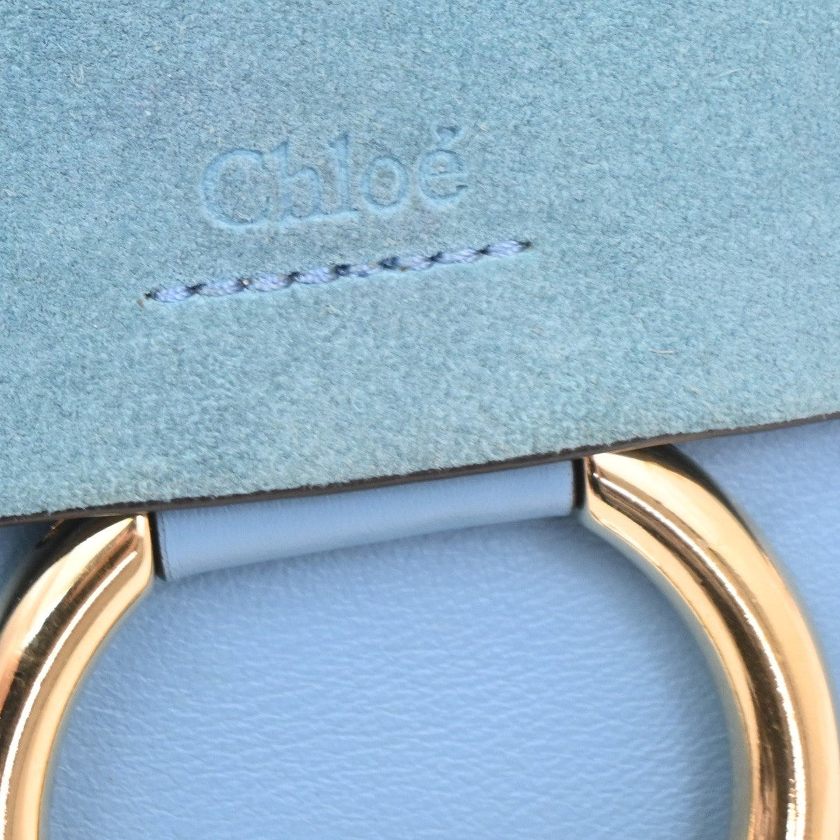 Chloe Faye Leather And Suede Blue Leather Shoulder Bag Bag (Pre-Owned)