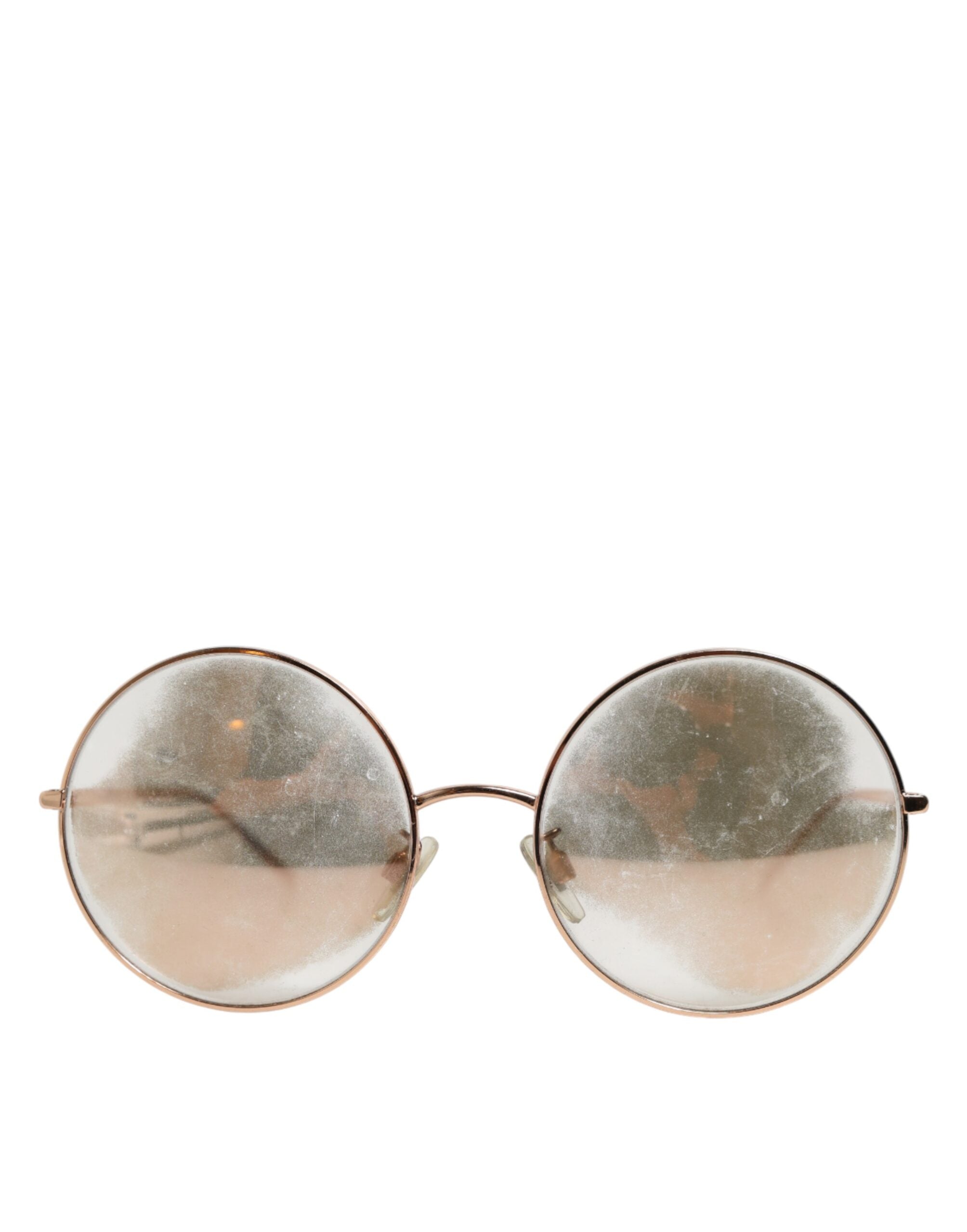 Dolce & Gabbana Rose Gold Plated Round Lenses Shades Eyewear Women's Sunglasses (Pre-Owned)