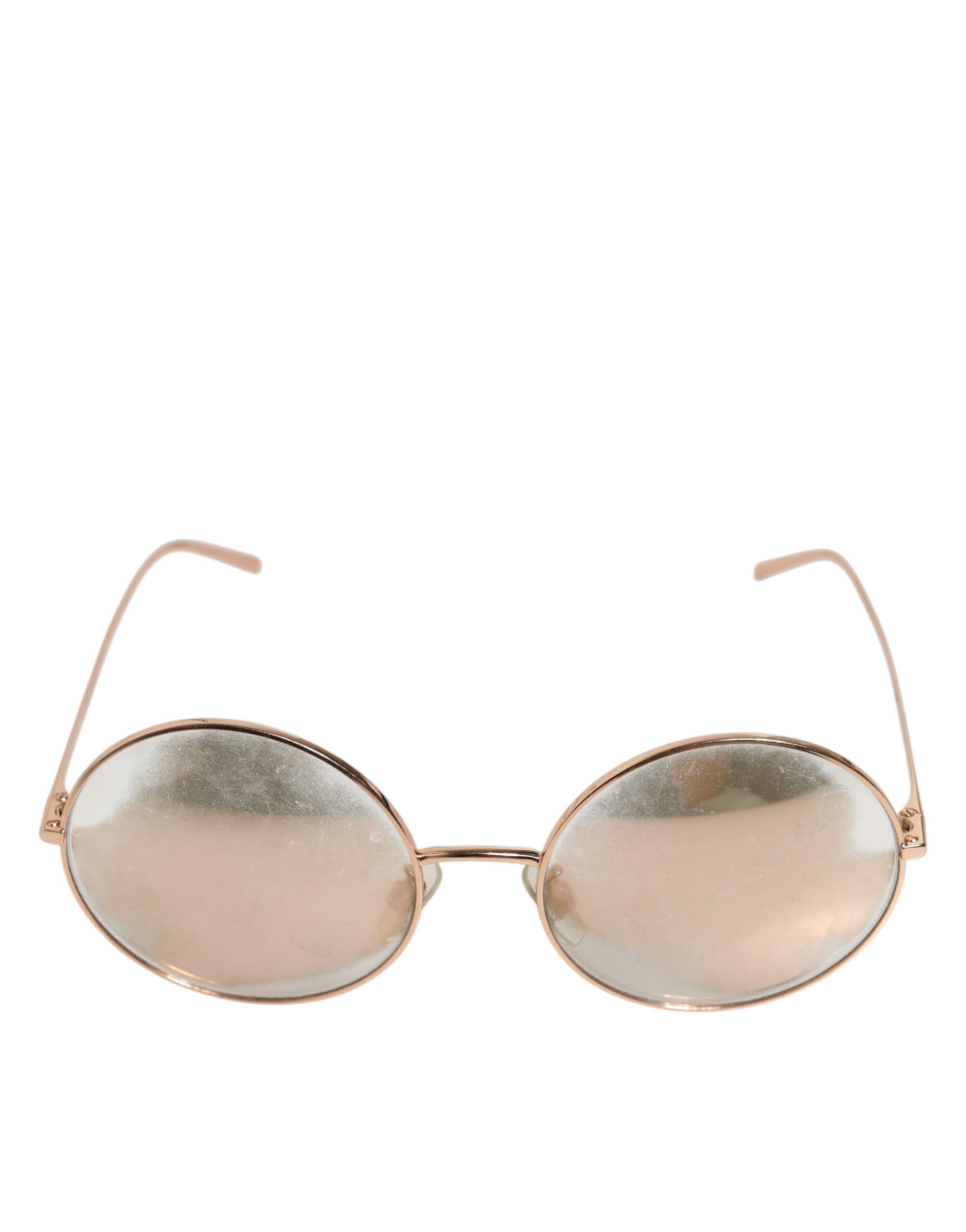 Dolce & Gabbana Rose Gold Plated Round Lenses Shades Eyewear Women's Sunglasses (Pre-Owned)