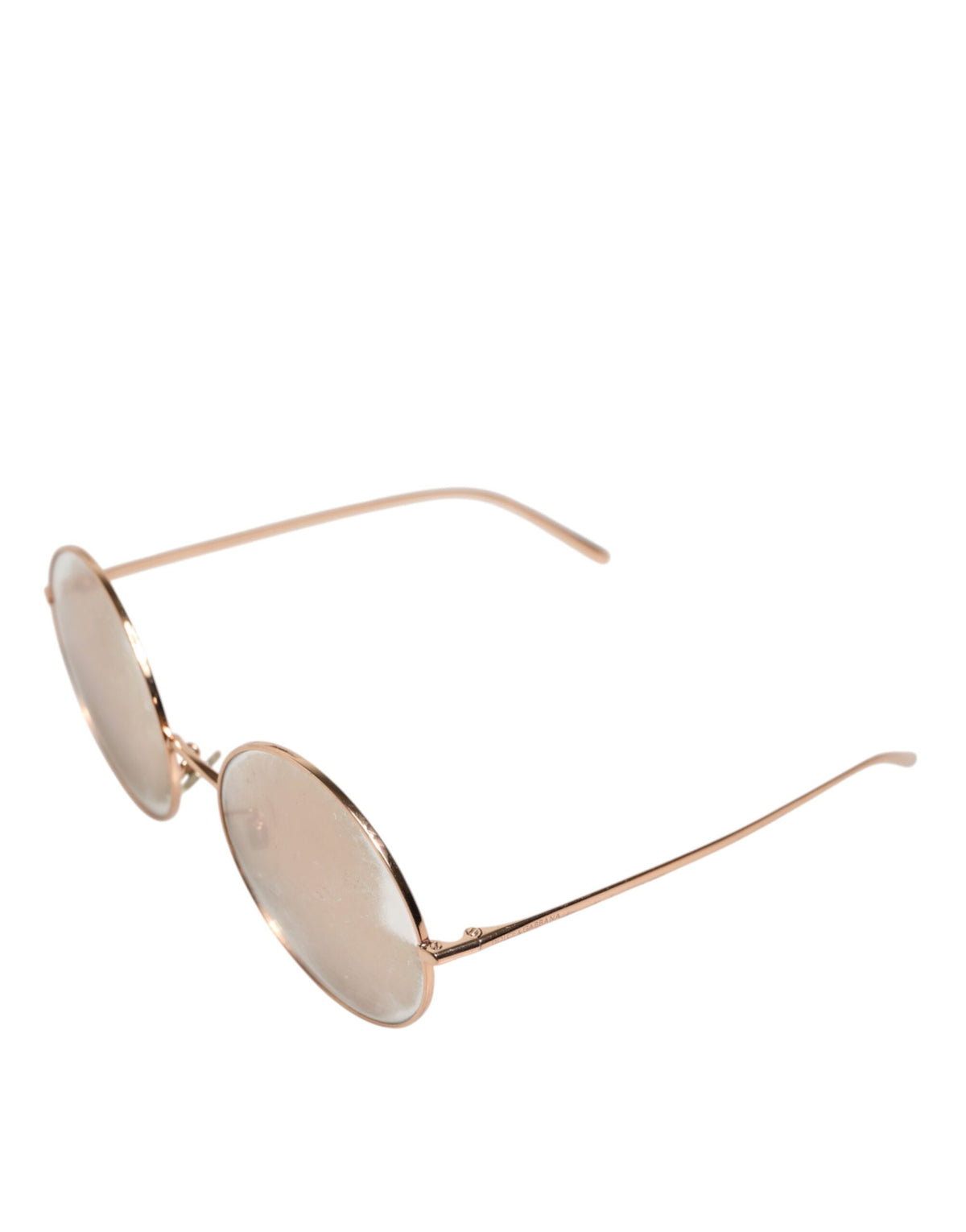 Dolce & Gabbana Rose Gold Plated Round Lenses Shades Eyewear Women's Sunglasses (Pre-Owned)