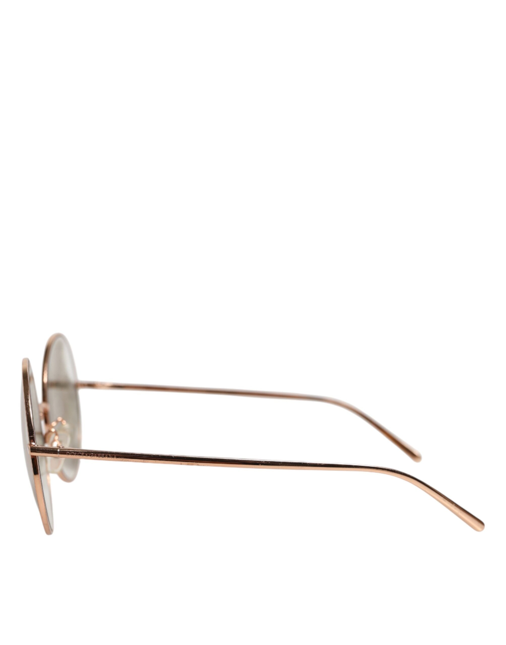 Dolce & Gabbana Rose Gold Plated Round Lenses Shades Eyewear Women's Sunglasses (Pre-Owned)