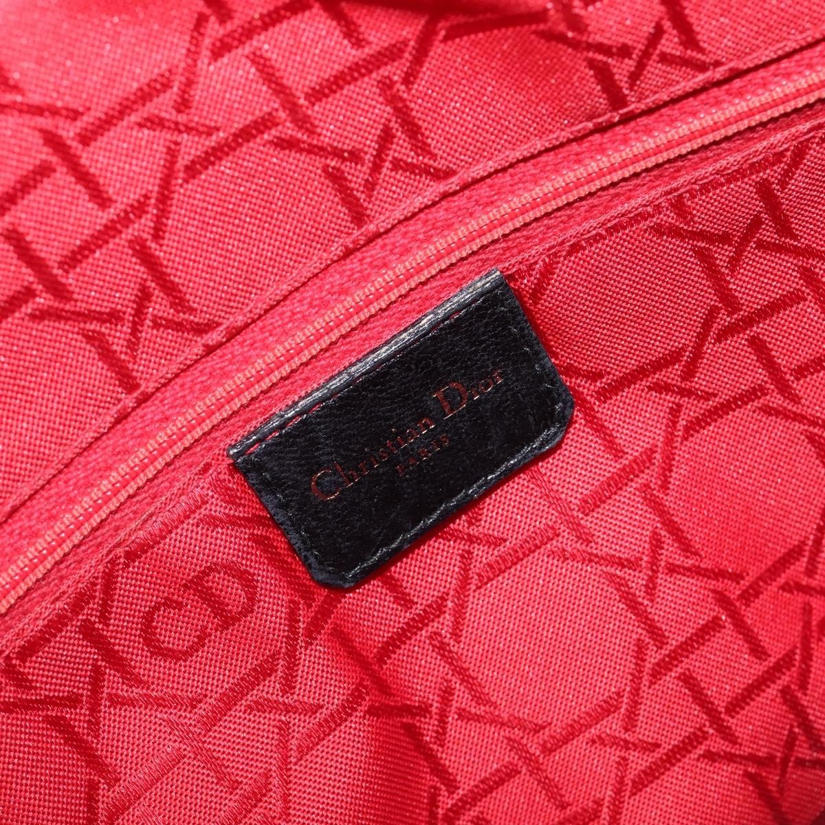 Christian Dior Vintage Lady Dior Cannage Quilt Lambskin Black Leather Handbag (Pre-Owned)