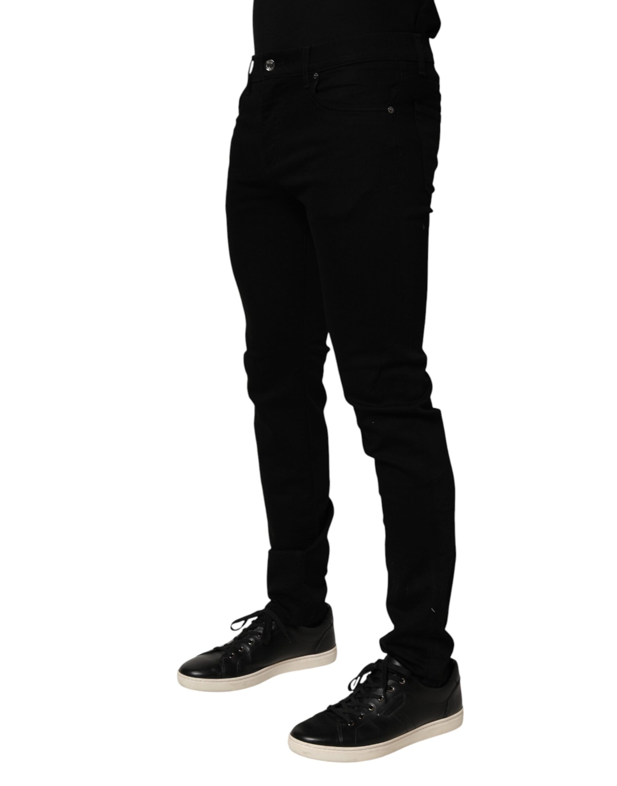 Dolce & Gabbana Black Cotton Stretch Slim Fit Men Denim Men's Jeans