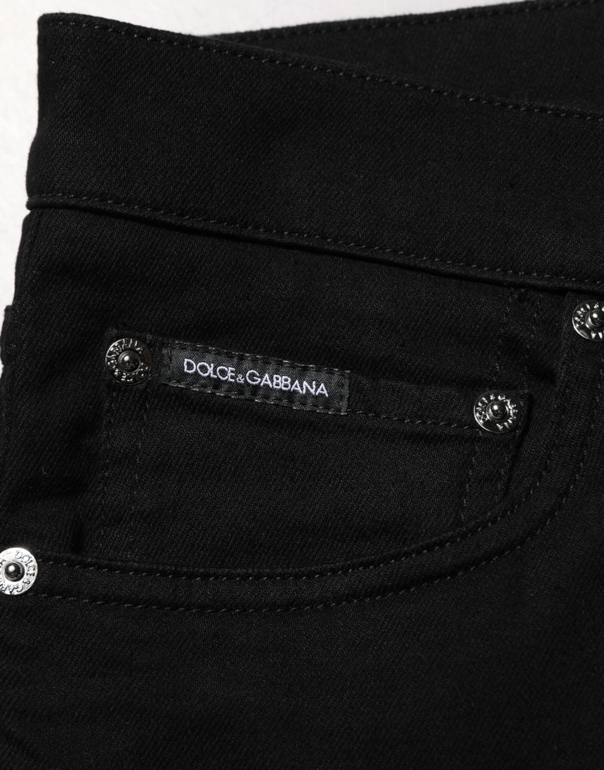 Dolce & Gabbana Black Cotton Stretch Slim Fit Men Denim Men's Jeans