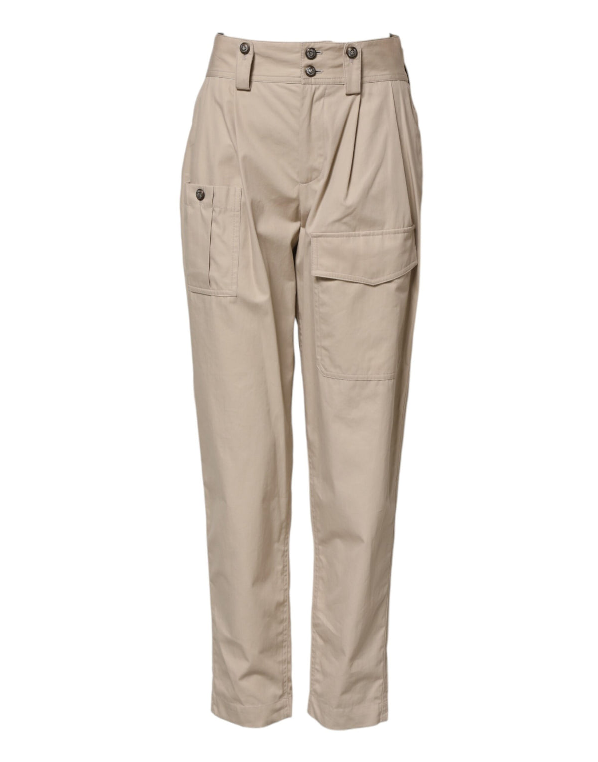Dolce & Gabbana Beige Cotton Tapered Cargo Men Trouser Men's Pants (Pre-Owned)