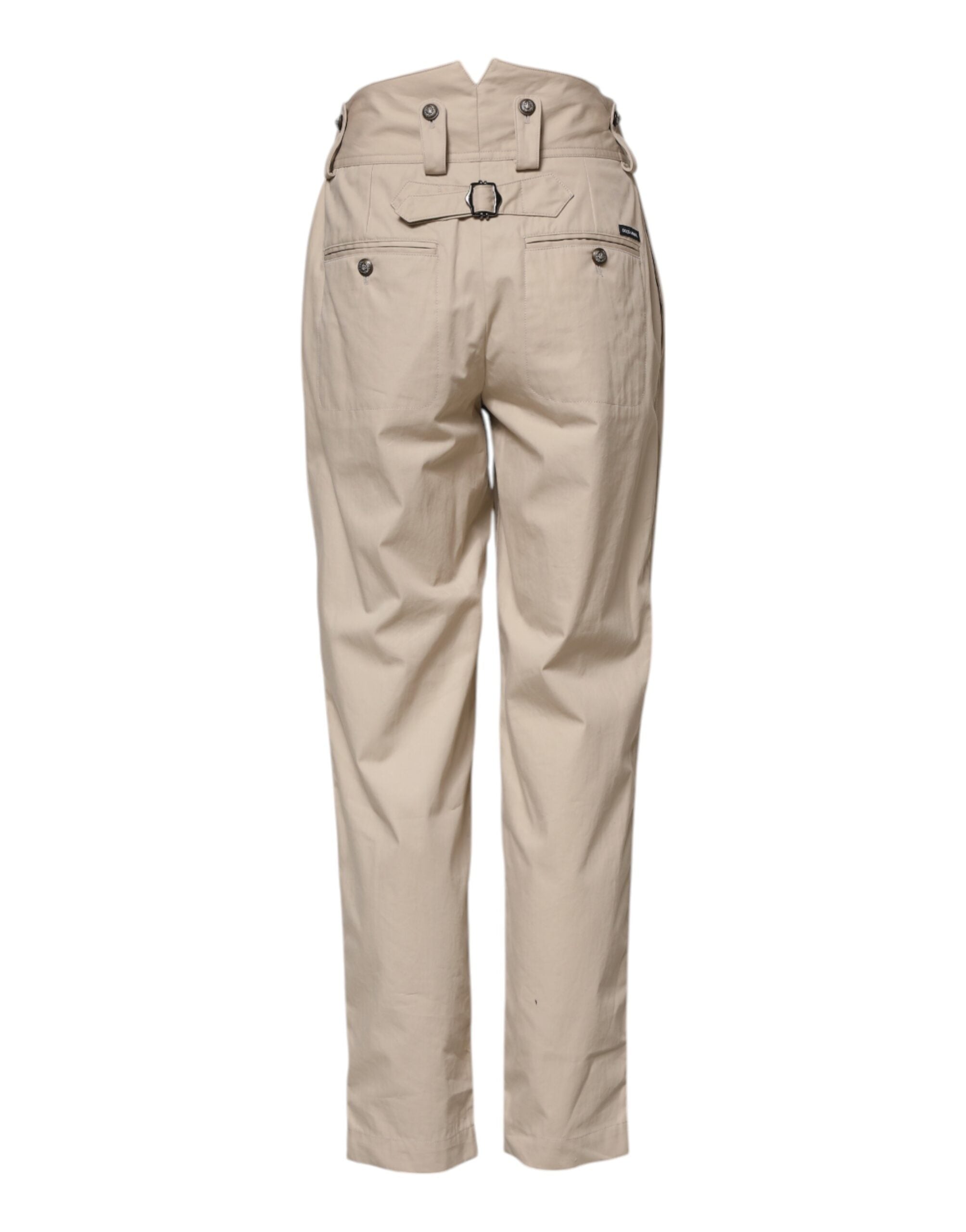 Dolce & Gabbana Beige Cotton Tapered Cargo Men Trouser Men's Pants (Pre-Owned)