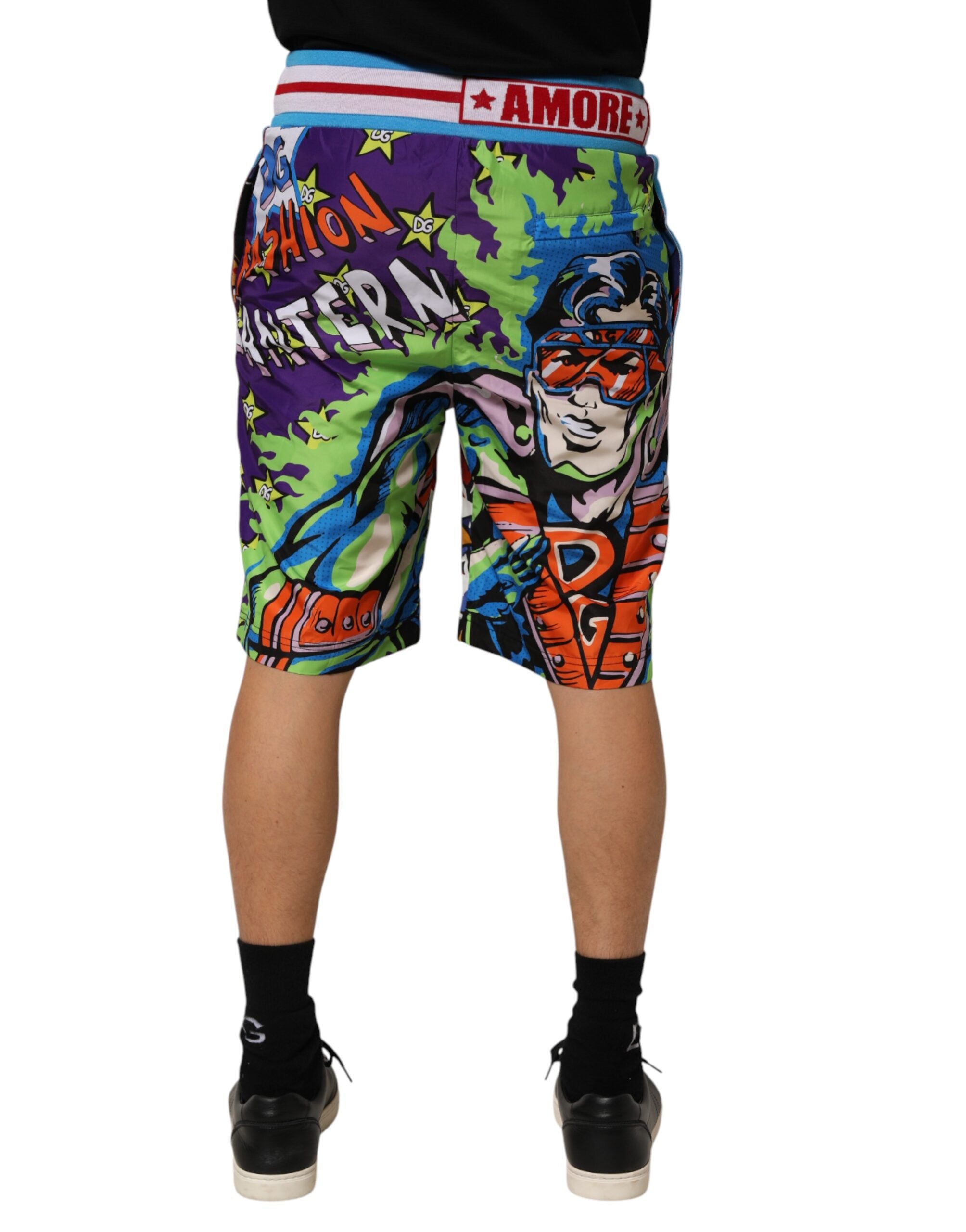 Dolce & Gabbana Multicolor Captain Sicily Men Bermuda Men's Shorts