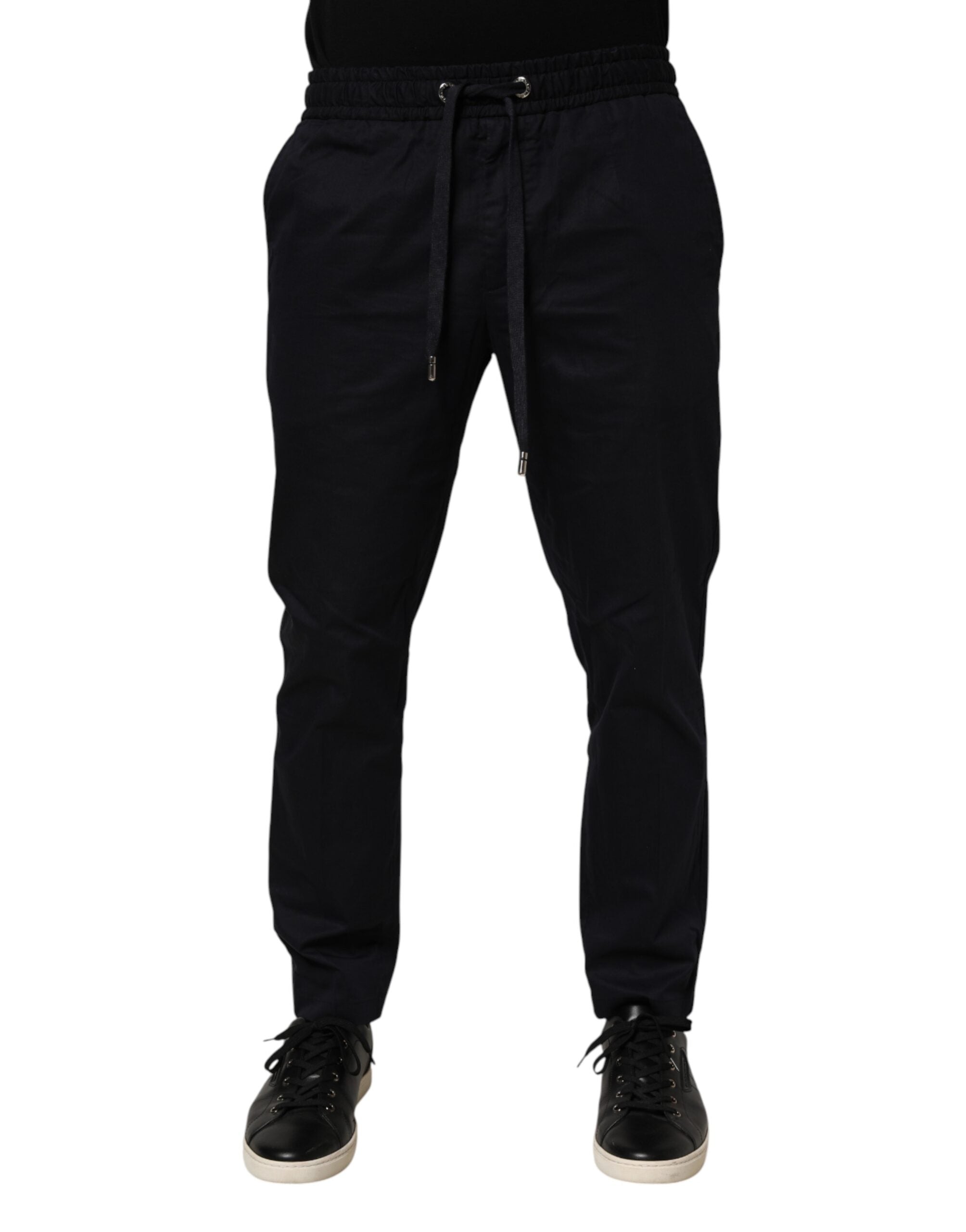 Dolce & Gabbana Black Mid Waist Drawstring Men Jogger Men's Pants (Pre-Owned)