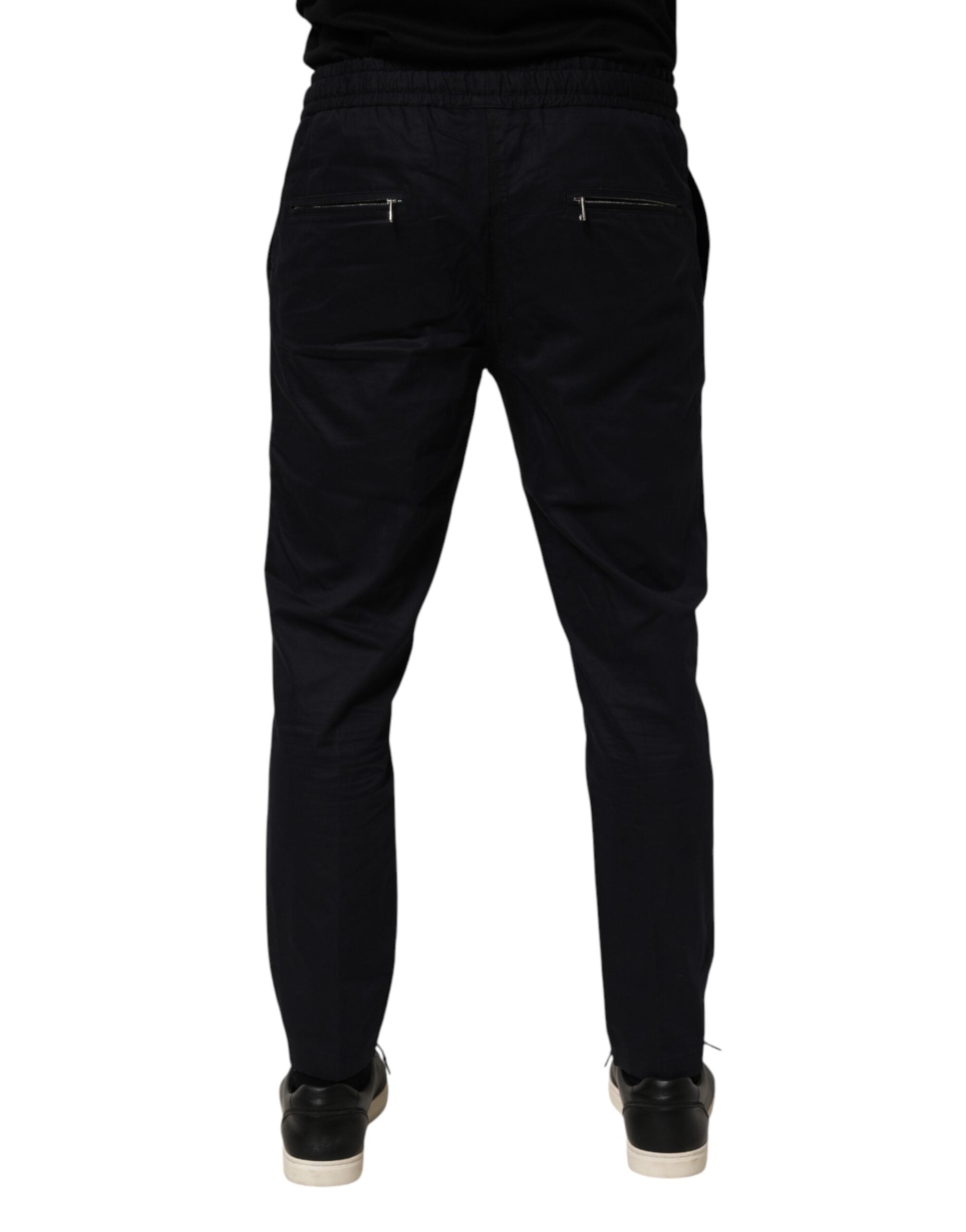Dolce & Gabbana Black Mid Waist Drawstring Men Jogger Men's Pants (Pre-Owned)