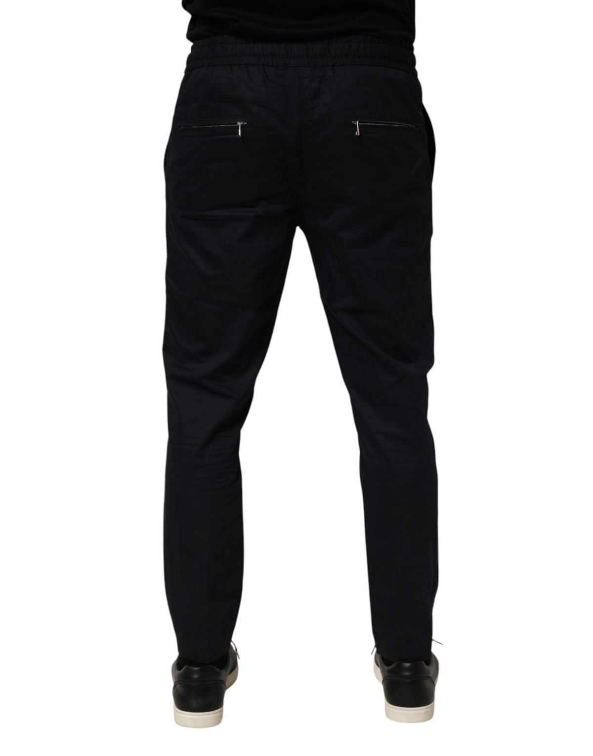 Dolce & Gabbana Black Mid Waist Drawstring Men Jogger Men's Pants (Pre-Owned)