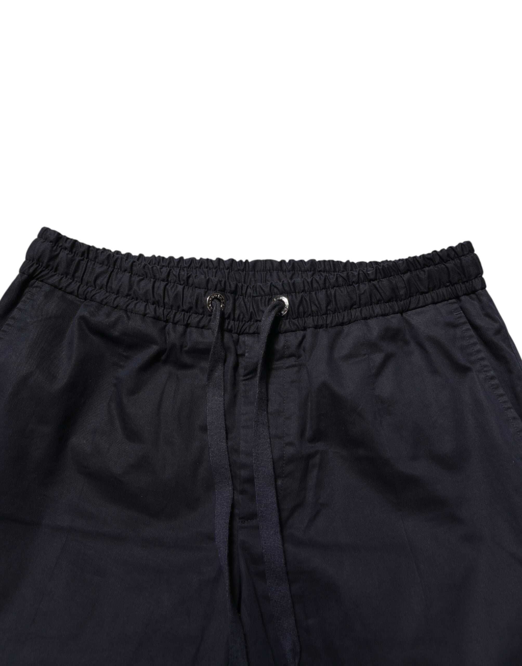 Dolce & Gabbana Black Mid Waist Drawstring Men Jogger Men's Pants (Pre-Owned)