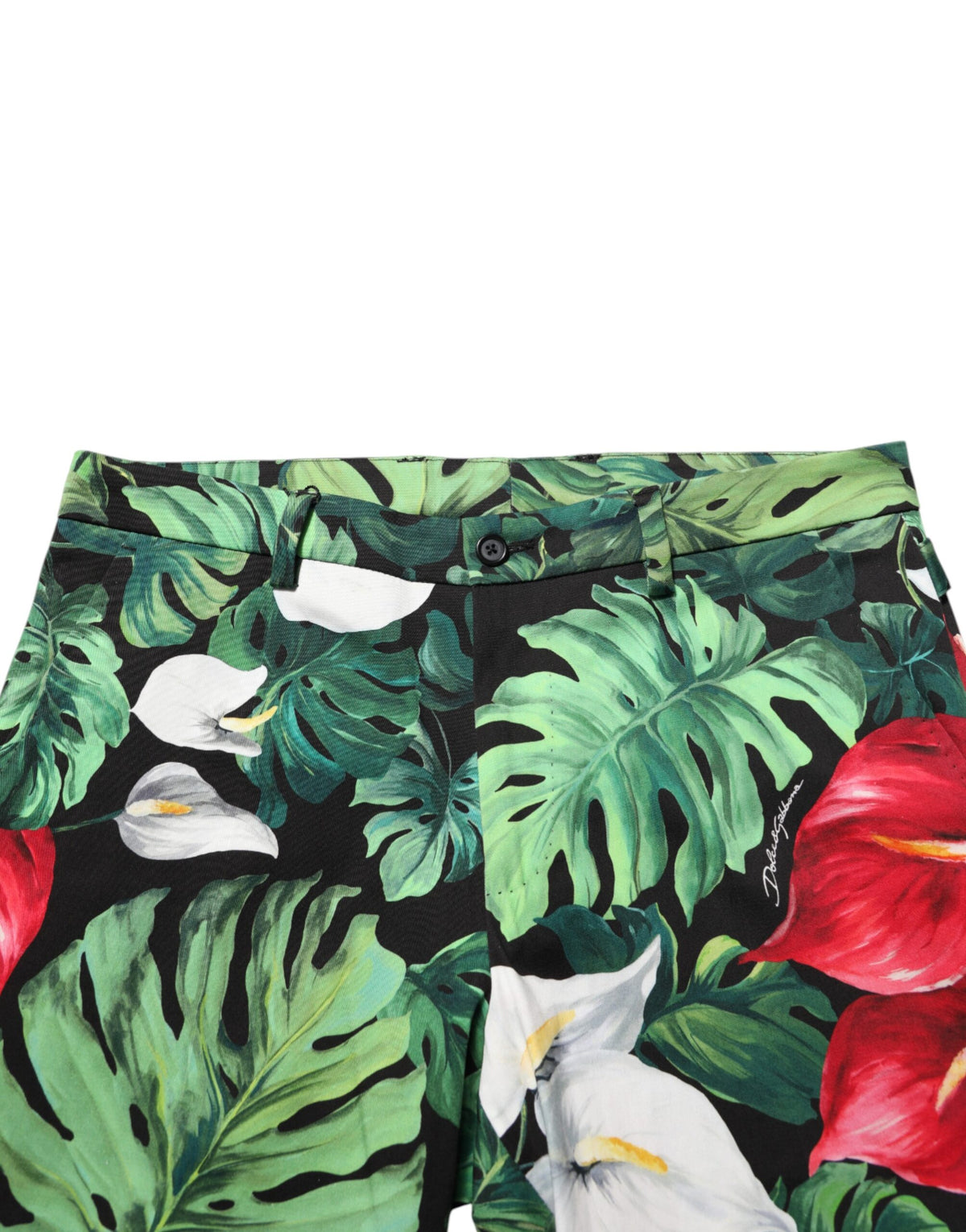 Dolce & Gabbana Multicolor Floral Print Cotton Tapered Men's Pants